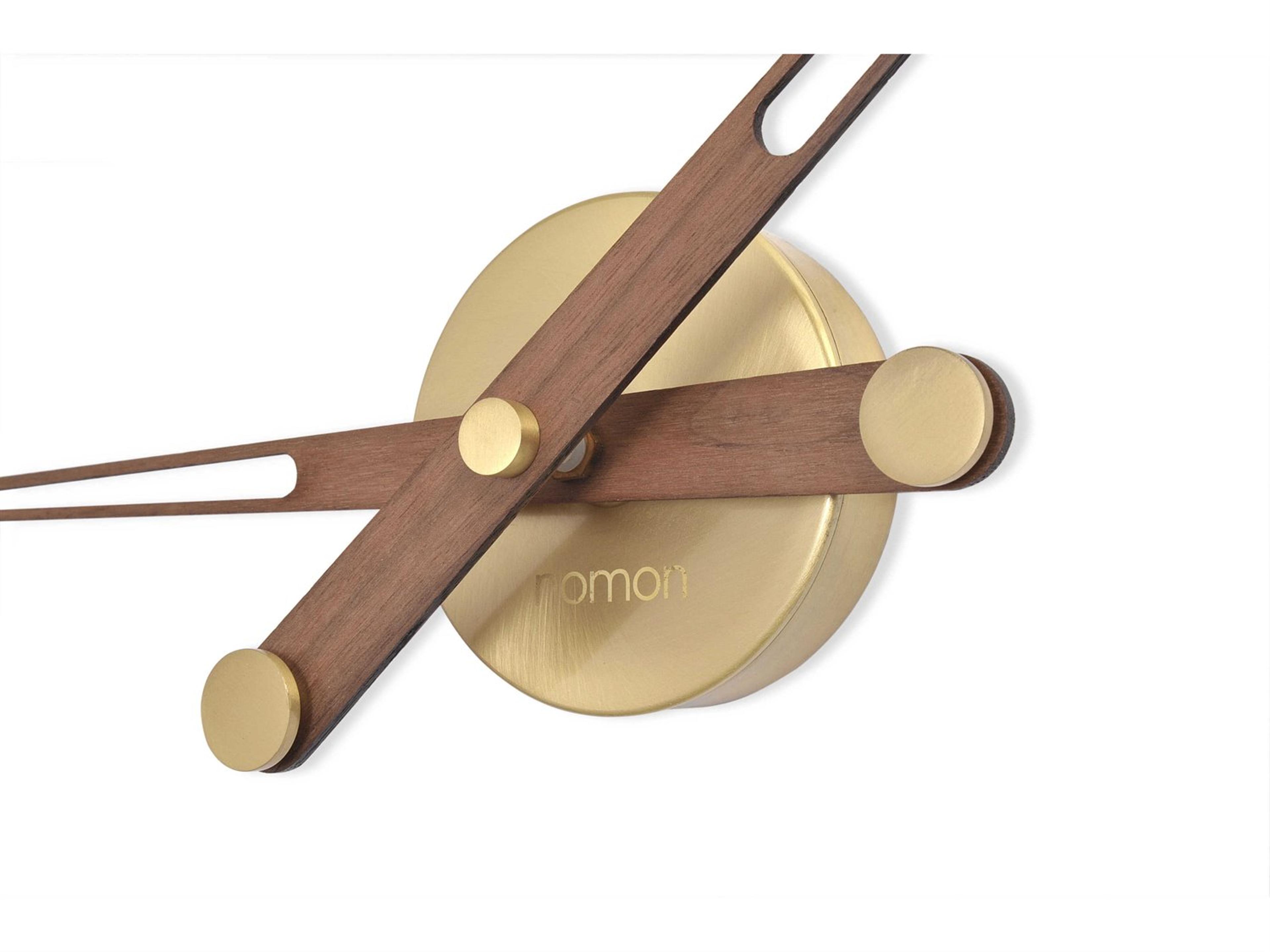 Nomon Axioma Polished Brass Walnut Wall Clock