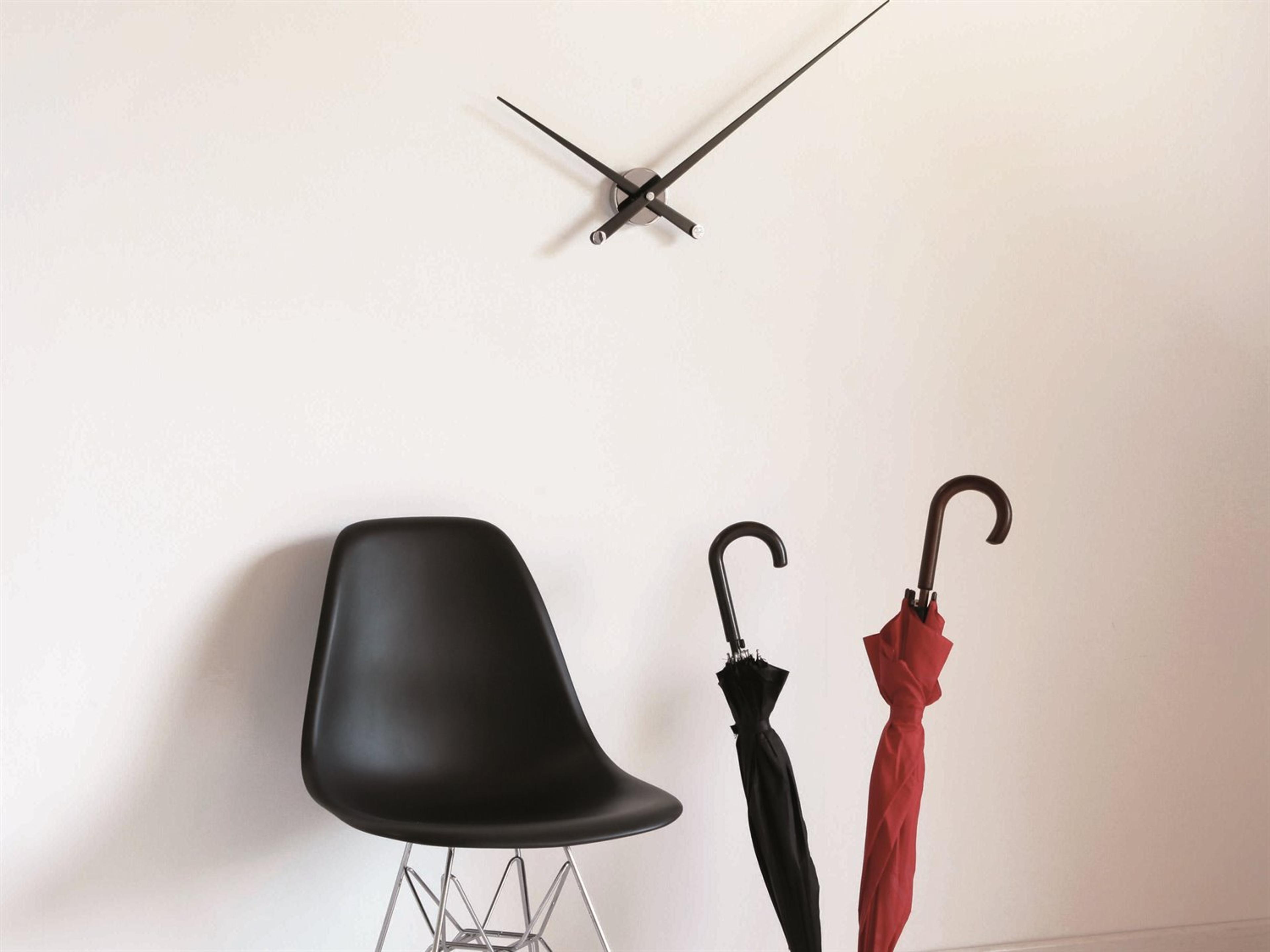 Nomon Axioma Chrome Black Lacquered Walnut Wall Clock