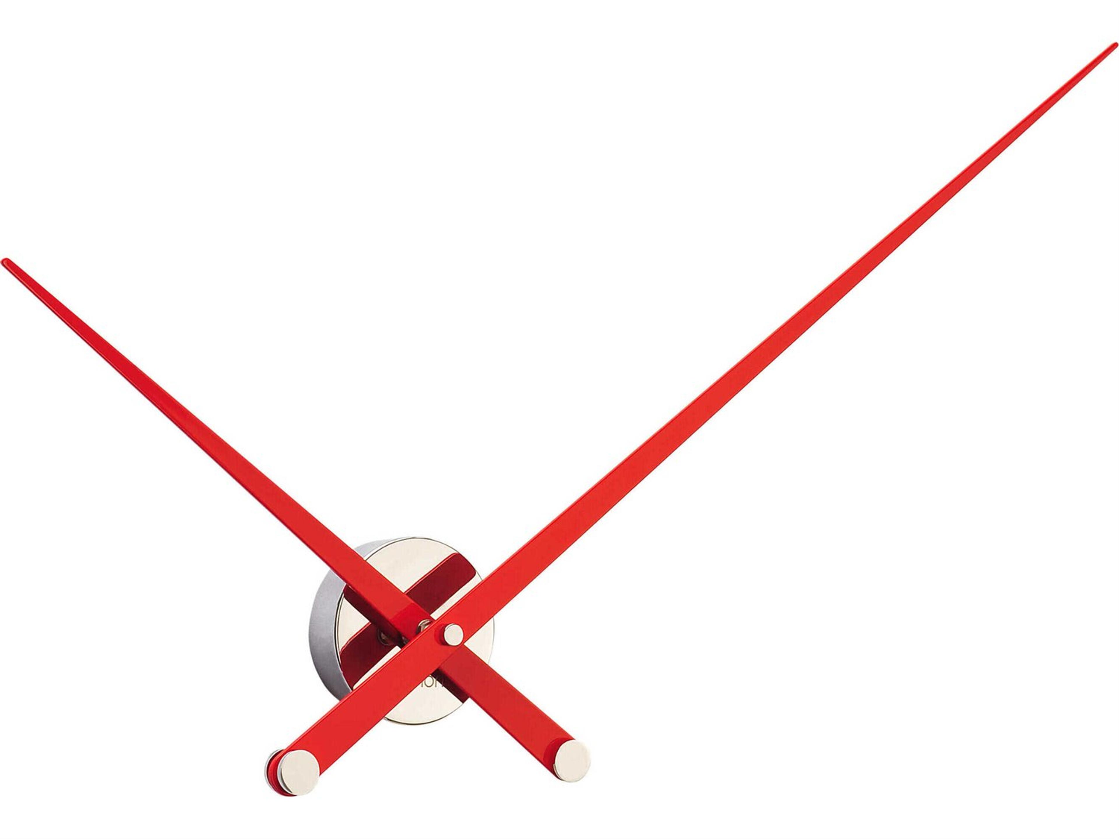 Axioma Chrome Red Lacquered Walnut Wall Clock