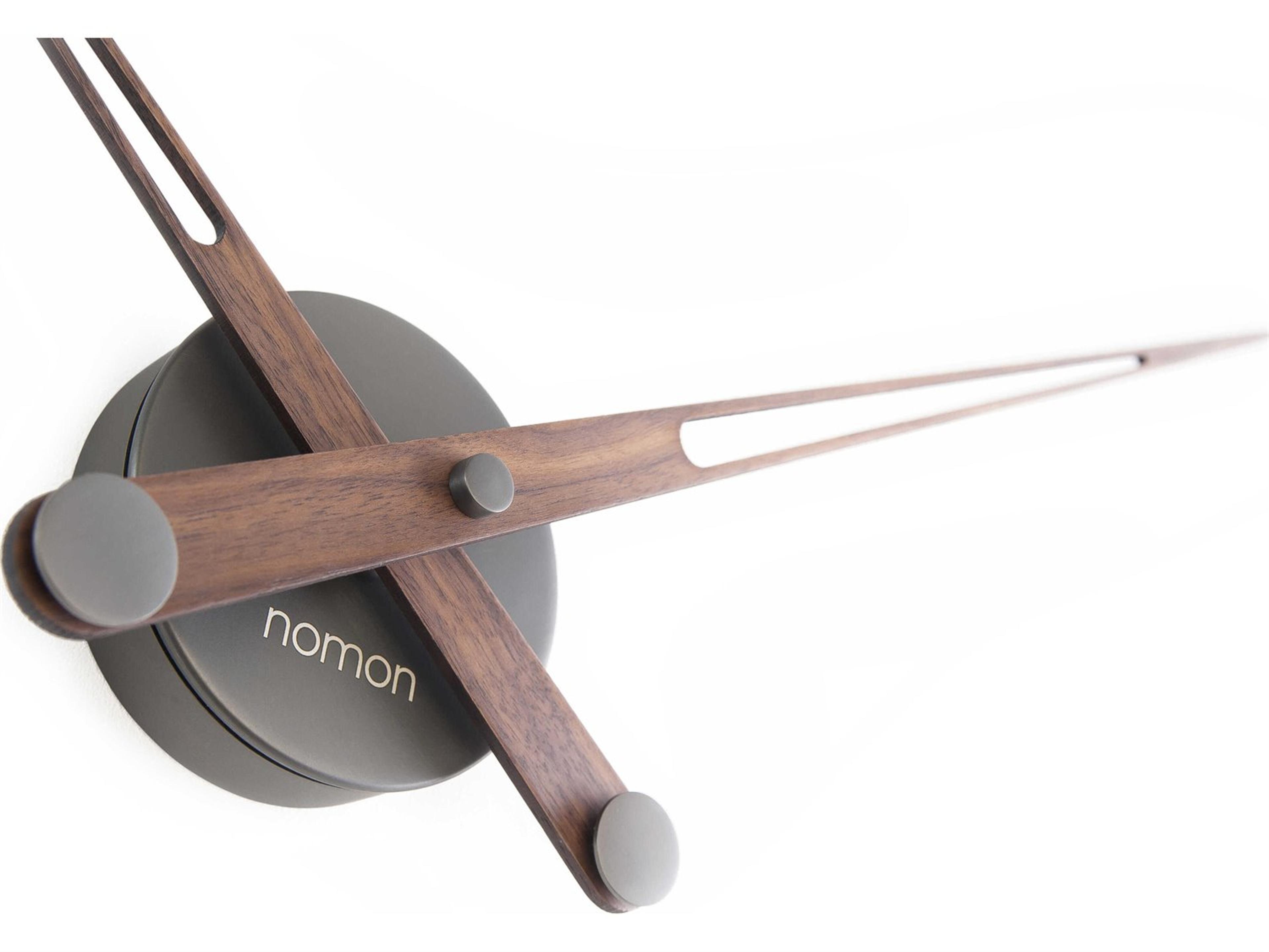Nomon Axioma Graphite Steel Walnut Wall Clock