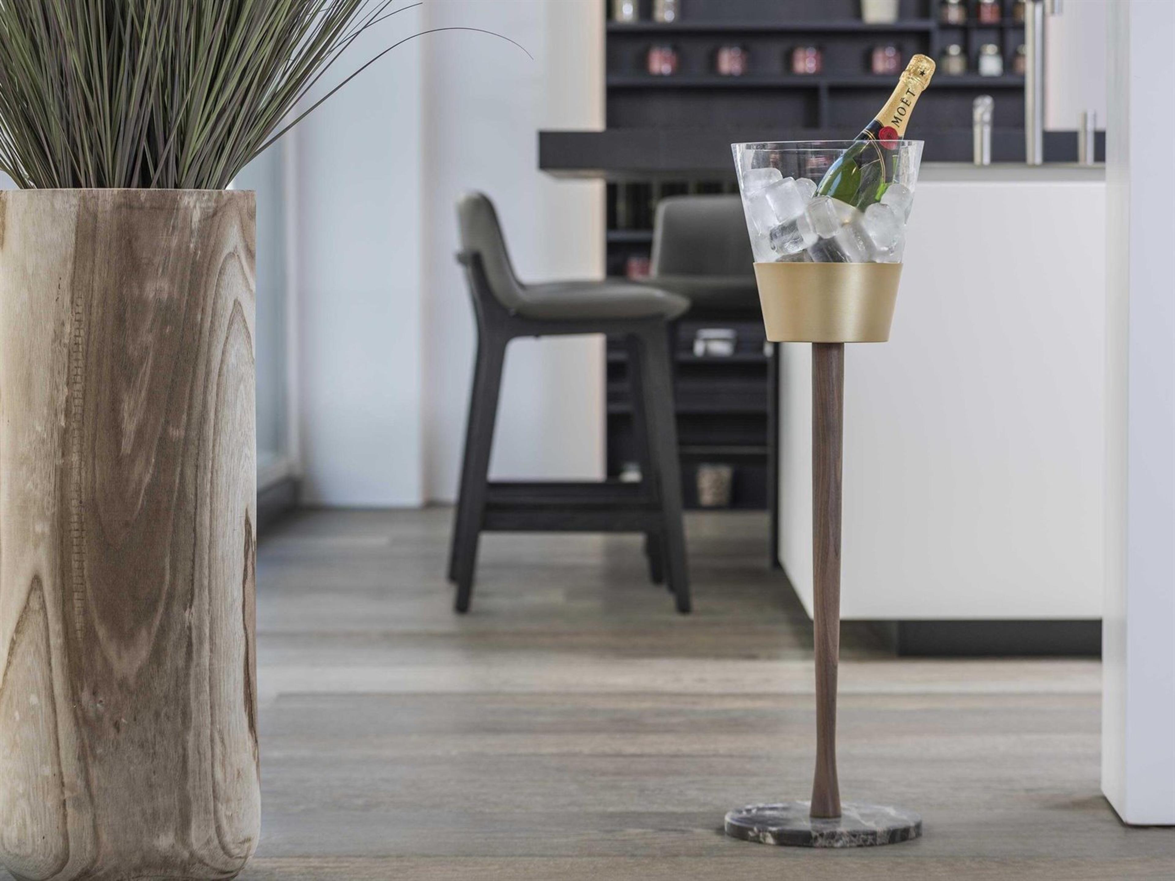 Nomon Champagnera Gold Natural Solid Walnut Champagne Bucket