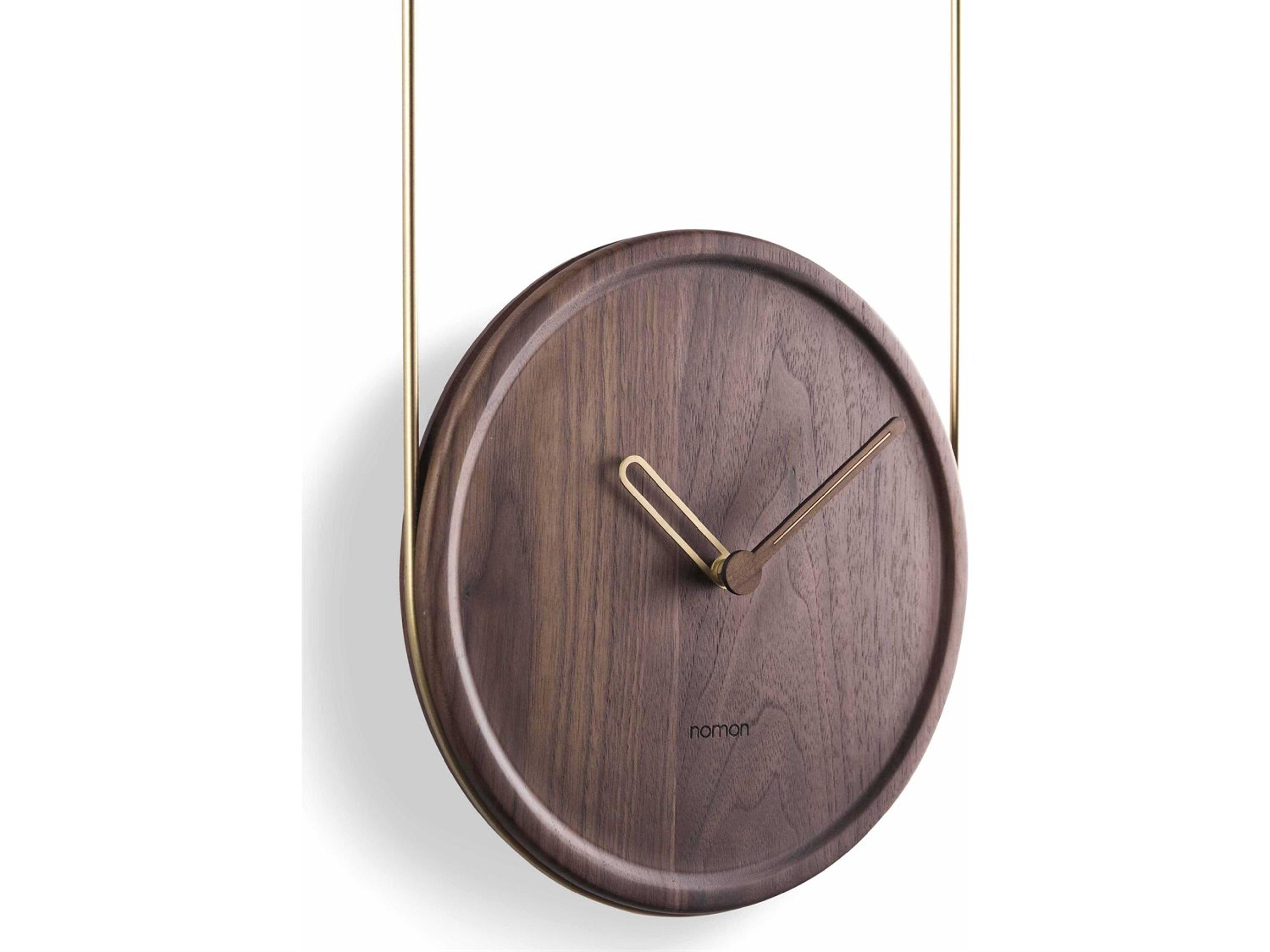 Nomon Colgante Brass Walnut Wall Clock