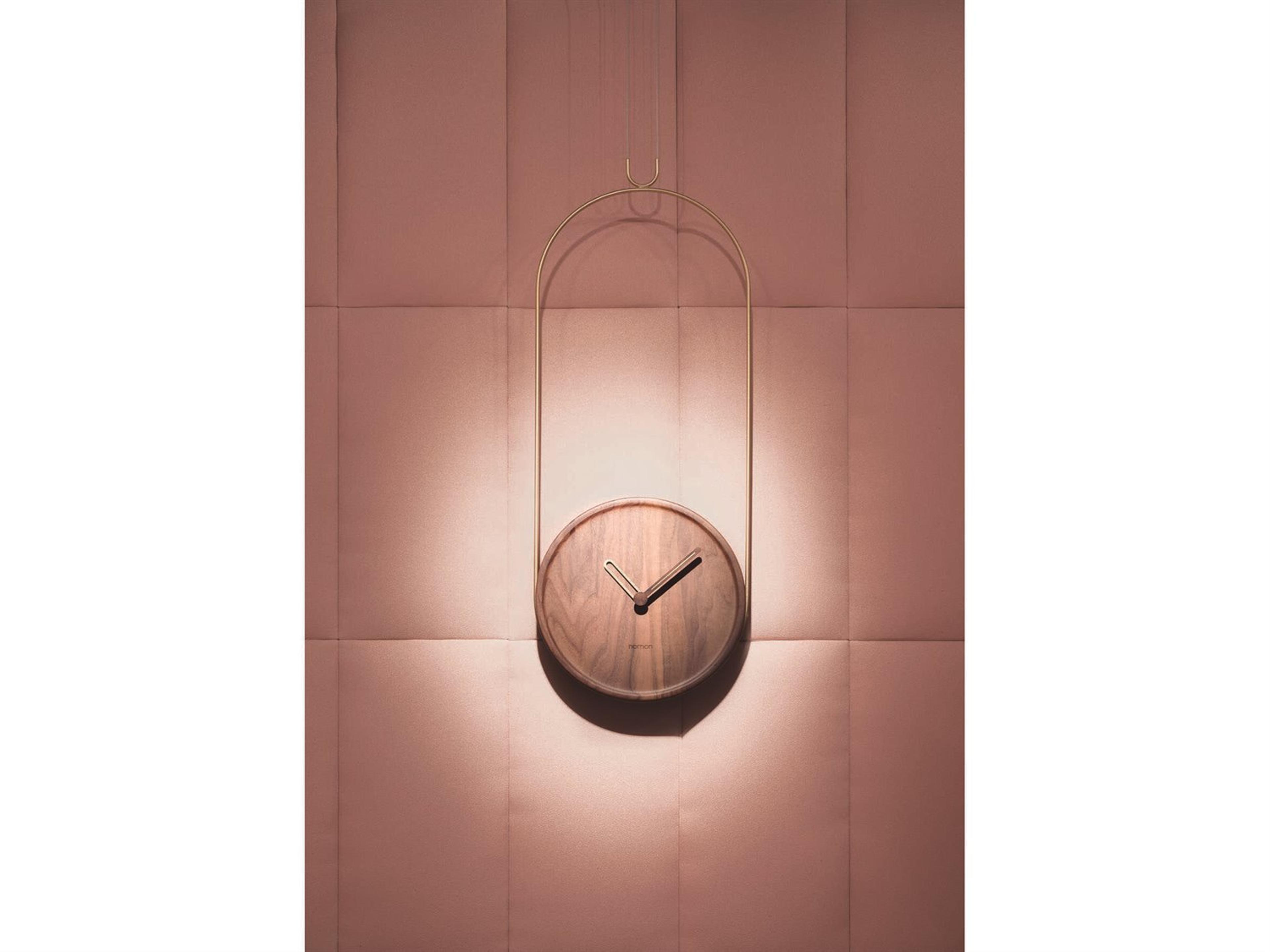 Nomon Colgante Brass Walnut Wall Clock