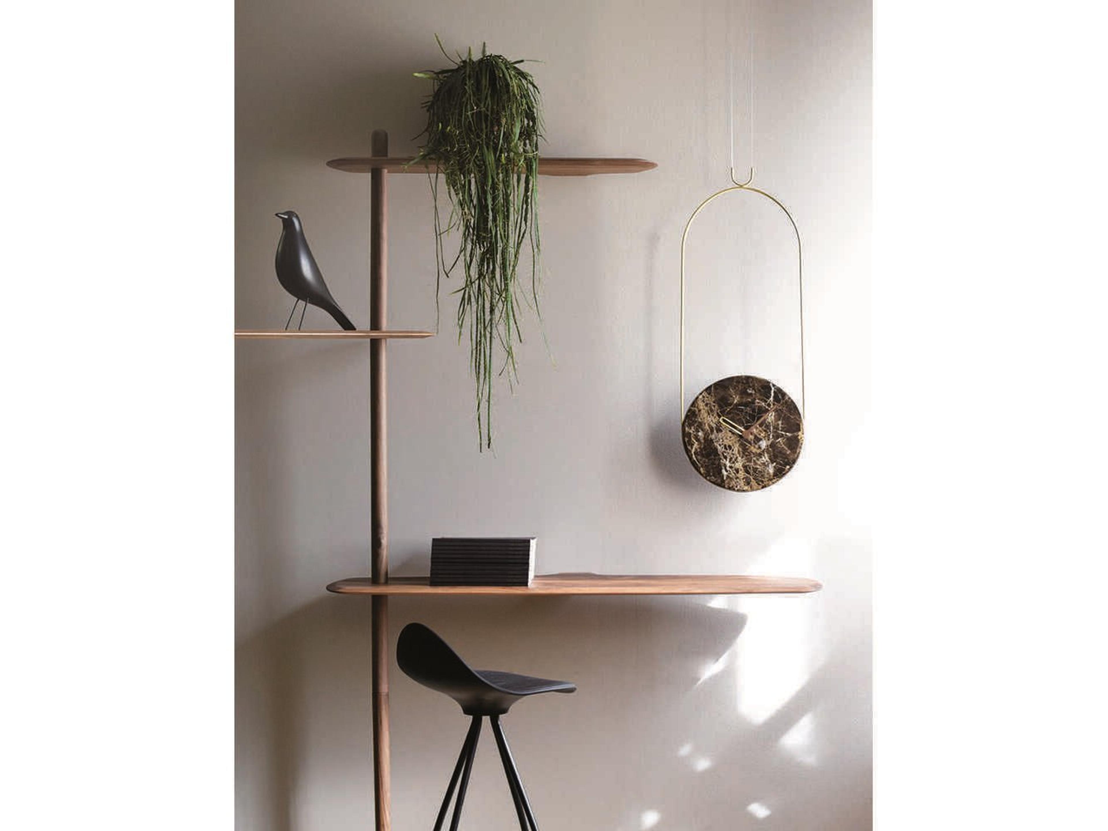 Nomon Colgante Brass Emperador Marble Wall Clock