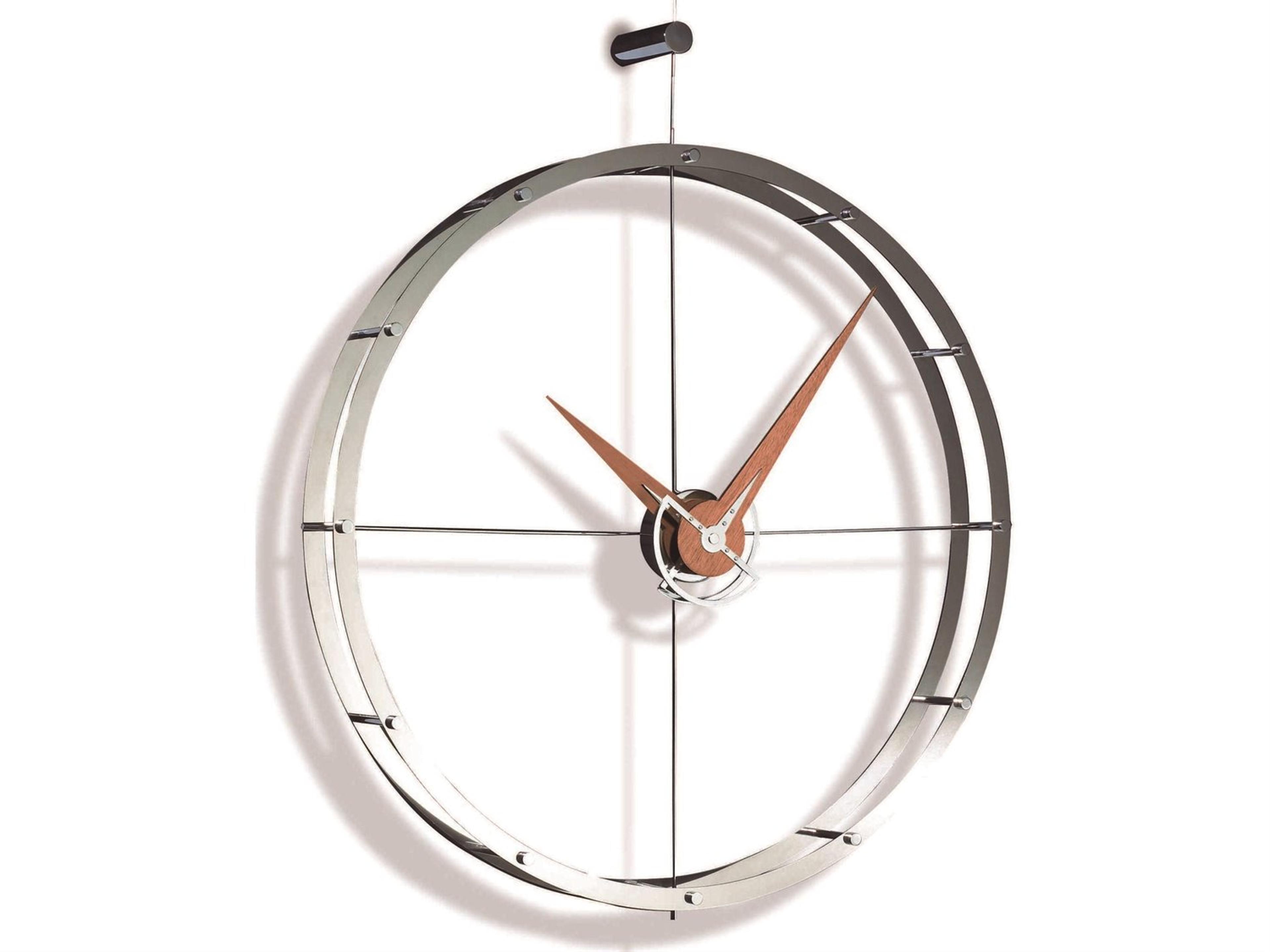 Doble Stainless Steel Walnut Wall Clock