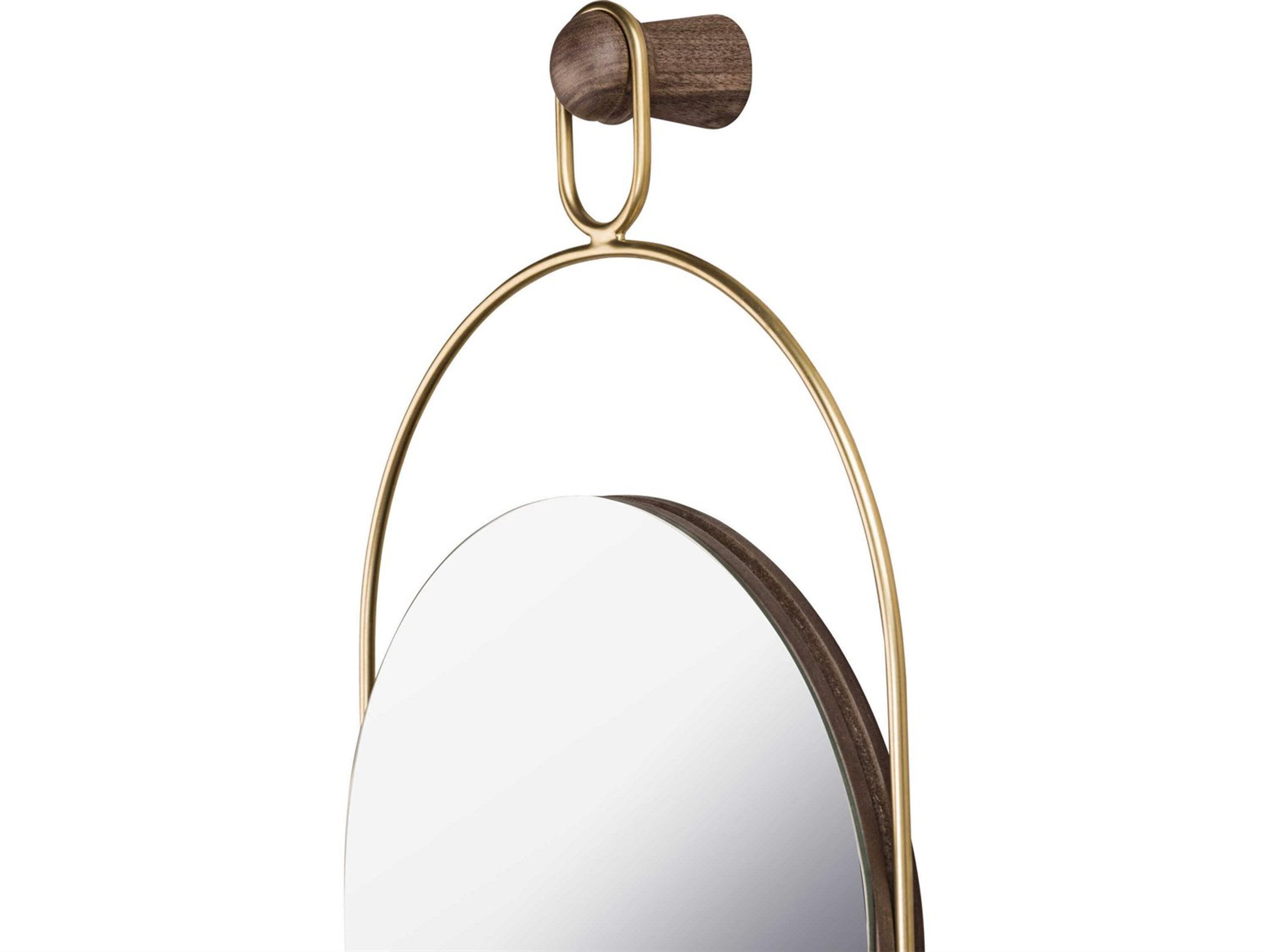 Nomon Espejo Walnut Gold Oval Wall Mirror