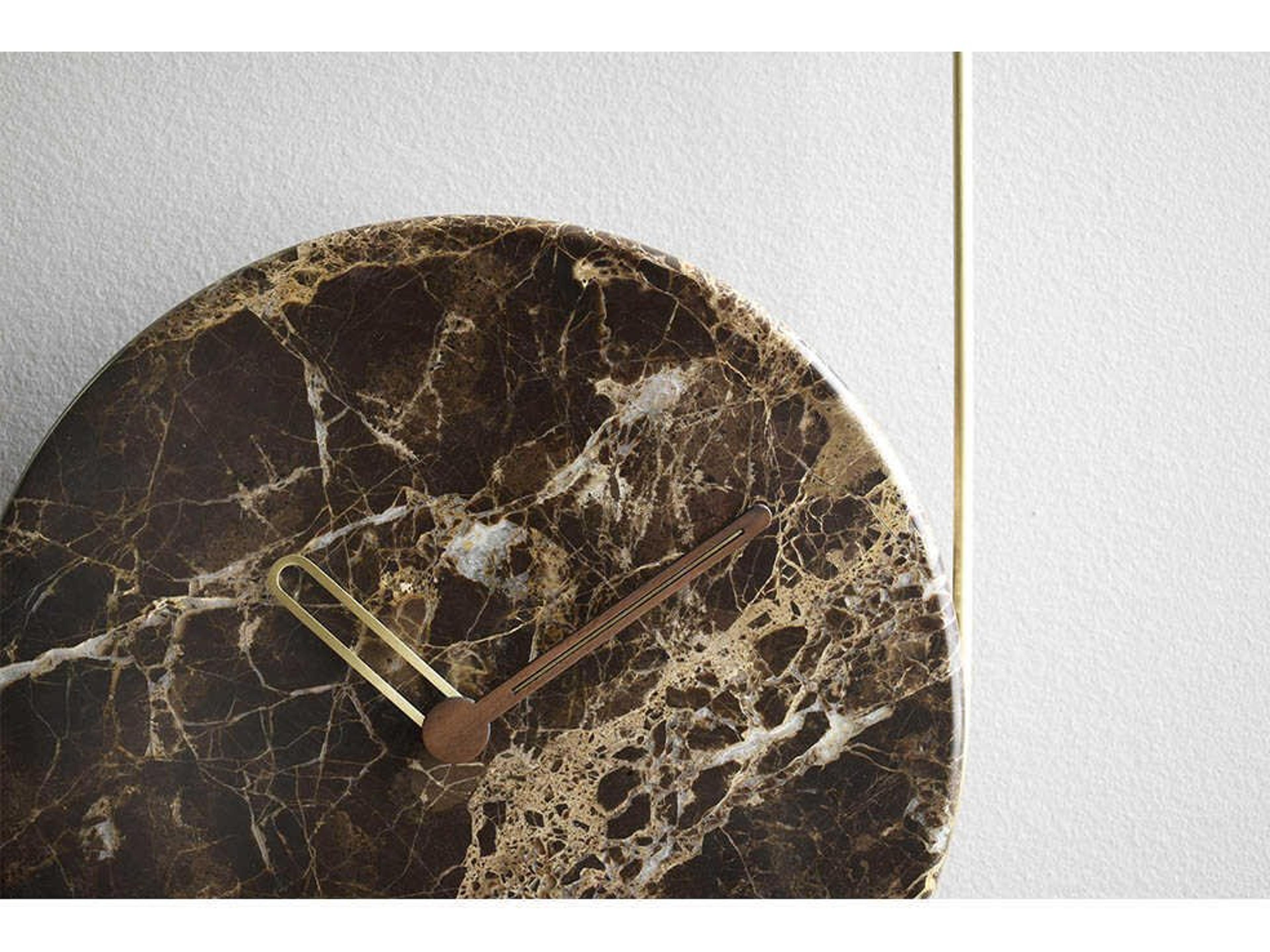 Nomon Eslabon Brass Emperador Marble Wall Clock