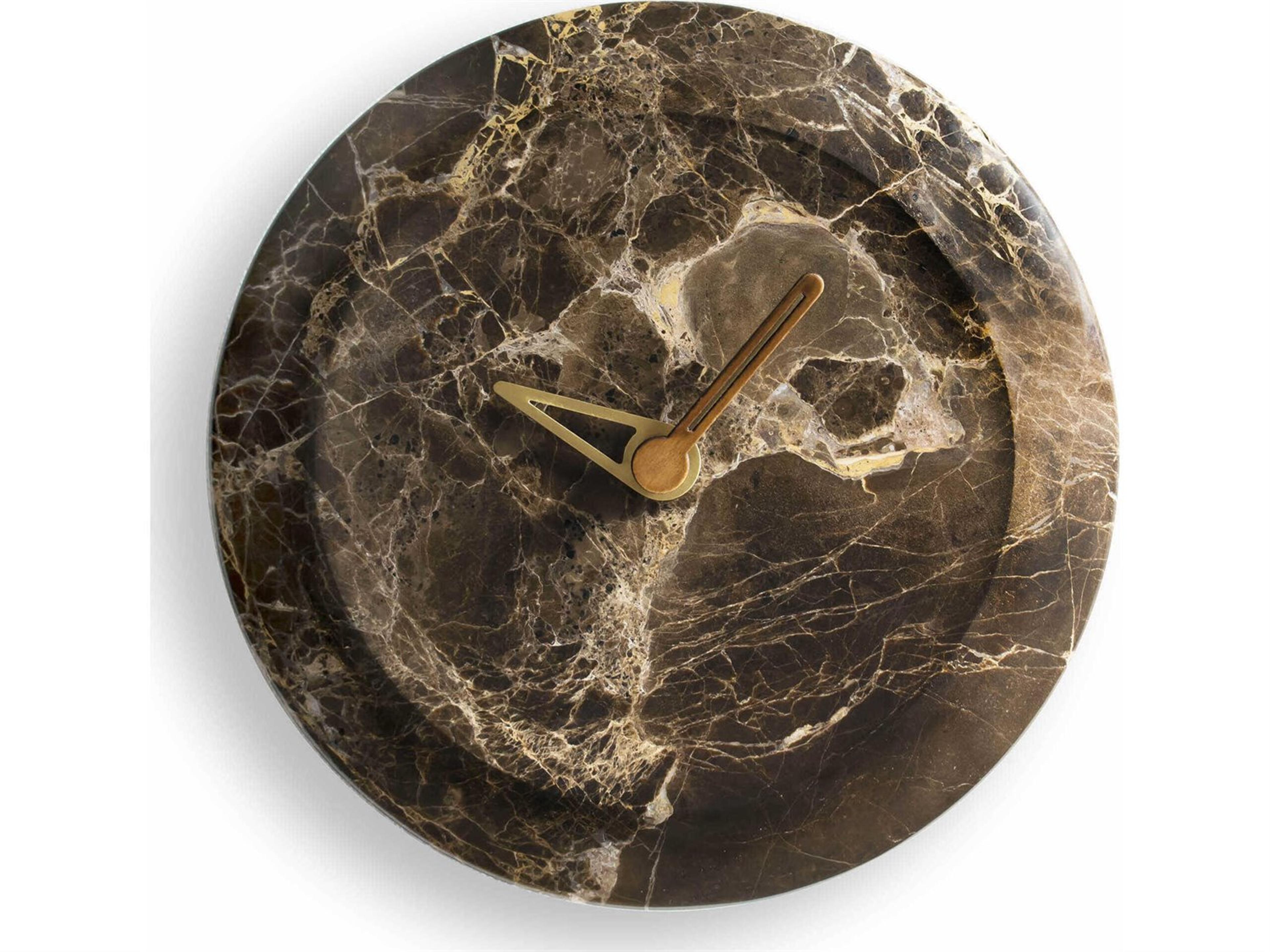 Bari Walnut Emperador Marble Wall Clock