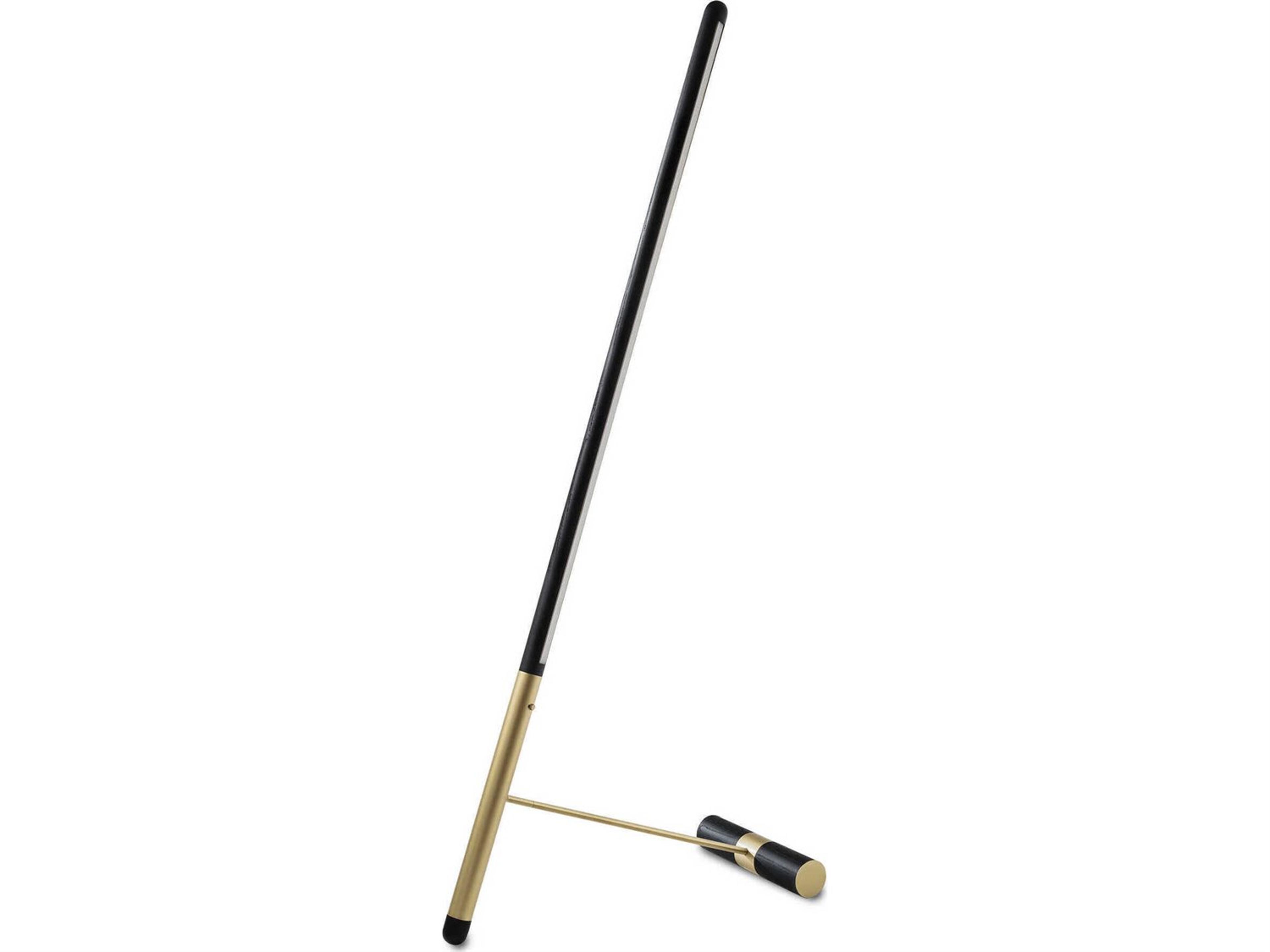 Linea Black Wood Brass Floor Lamp