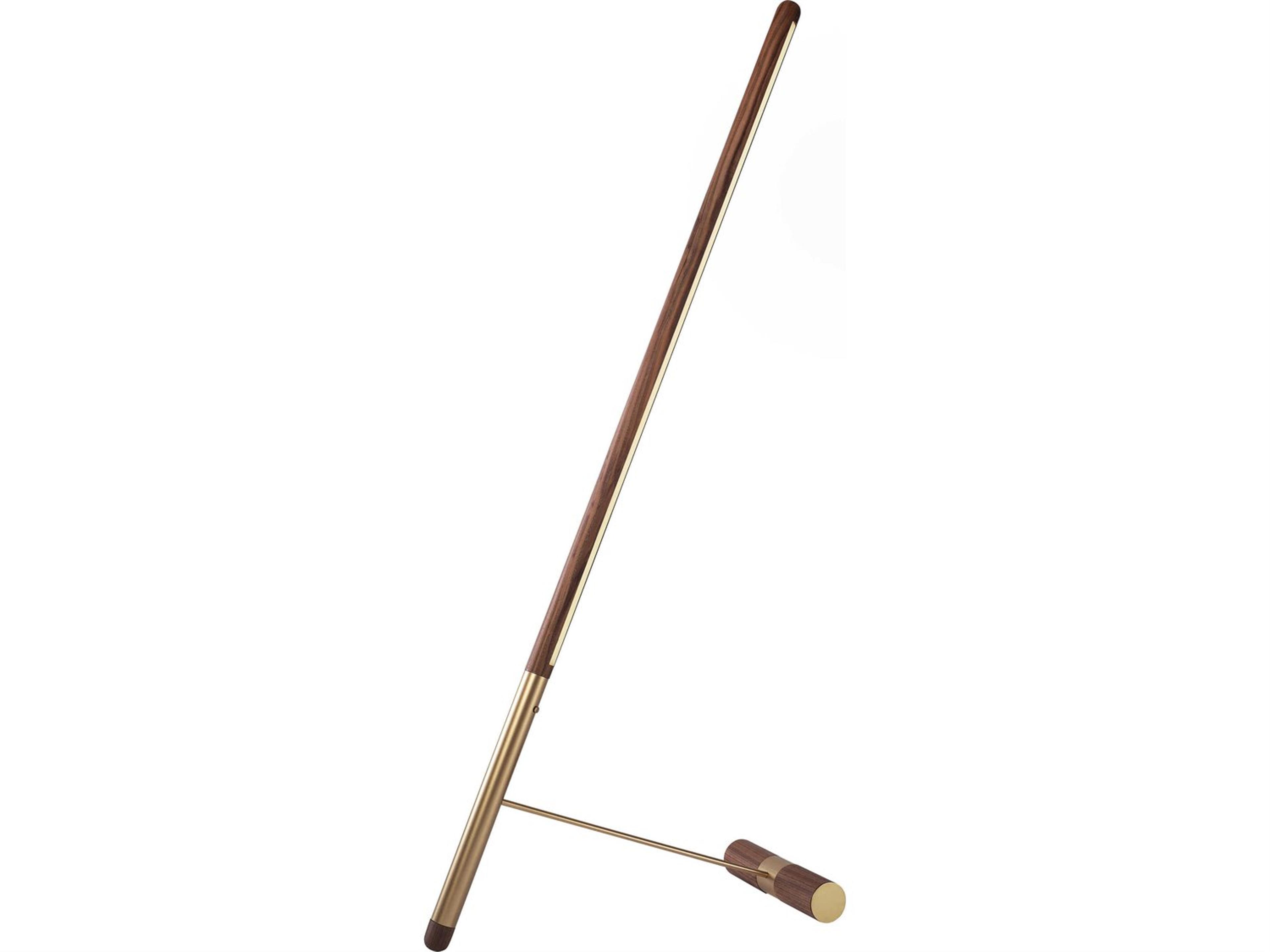 Linea Walnut Brass Brown Floor Lamp