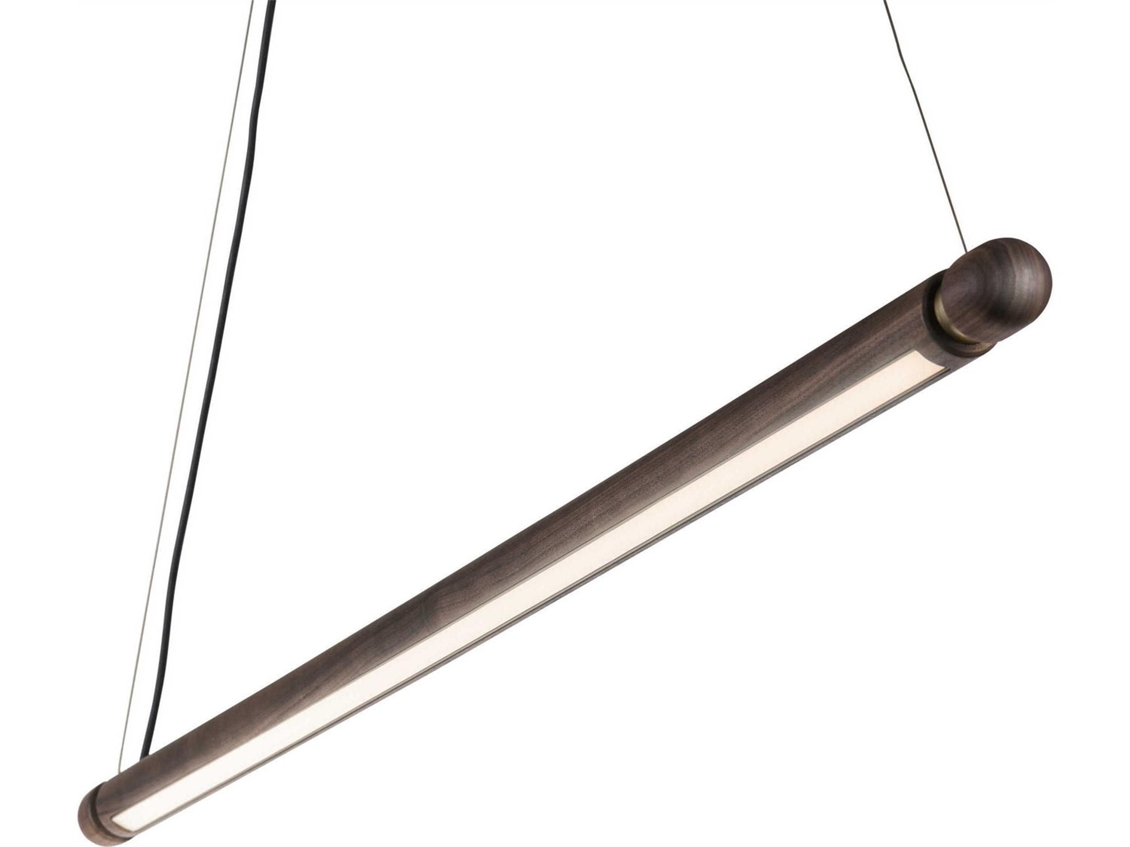 Nomon Linea 1-Light Walnut Brass Linear Island Pendant