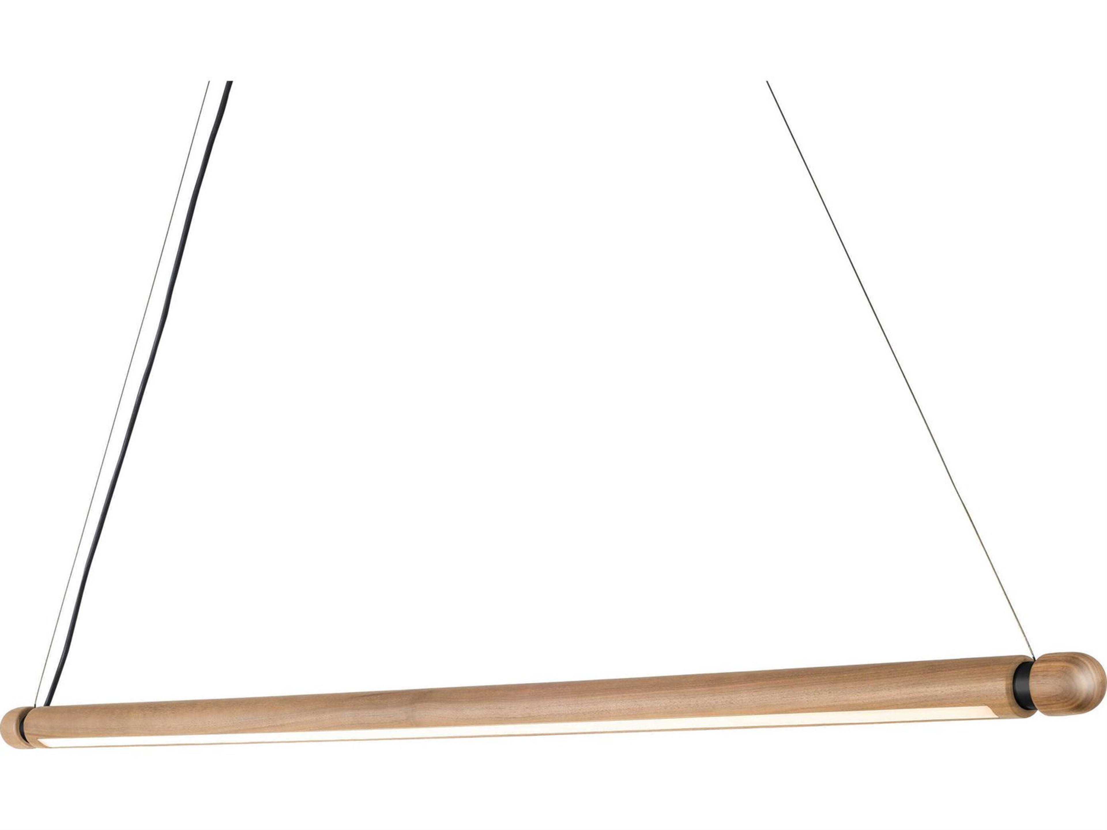 Linea 1-Light Oak Graphite Wood Linear Island Pendant