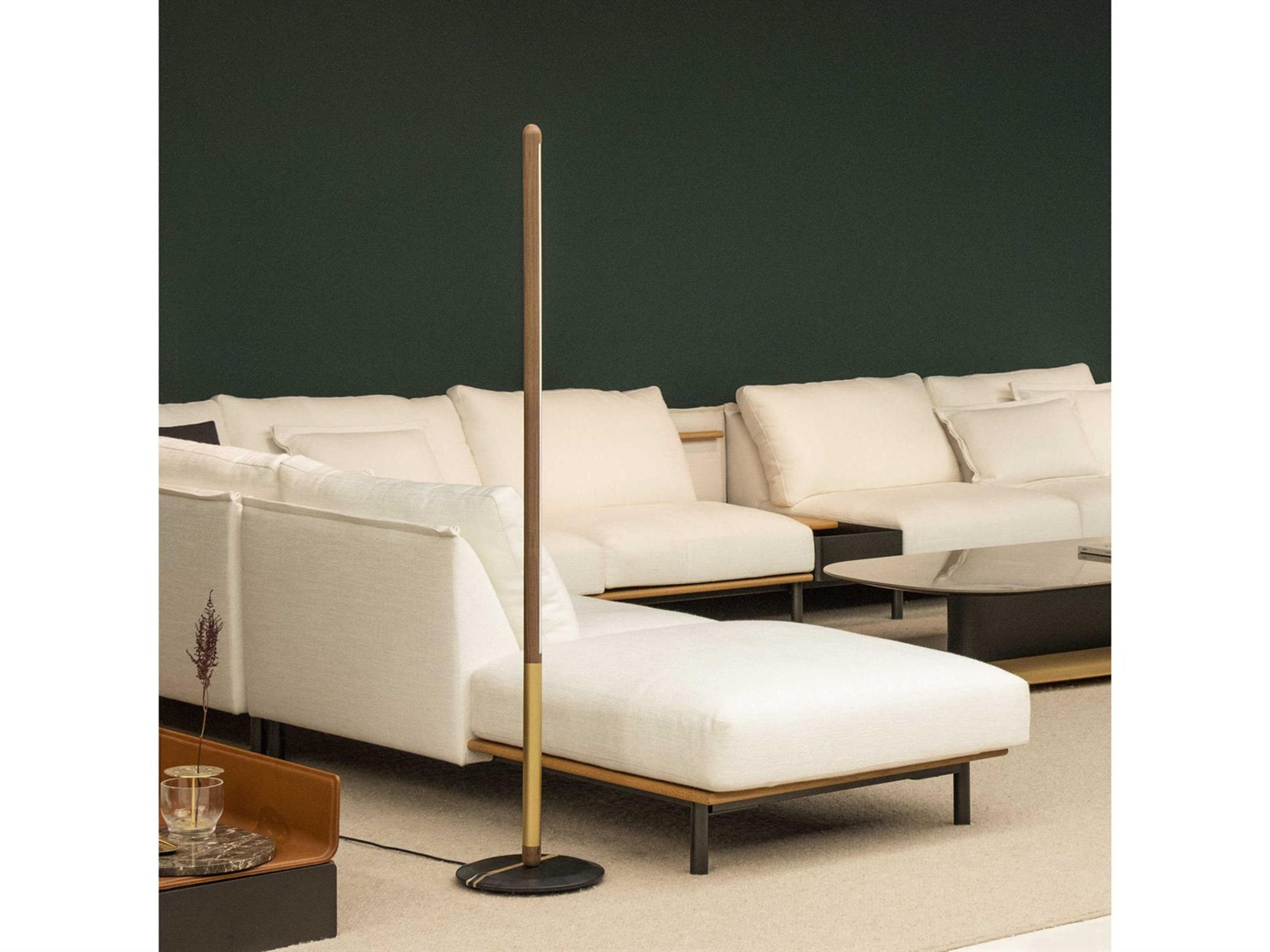 Nomon Linea Walnut Brass Floor Lamp