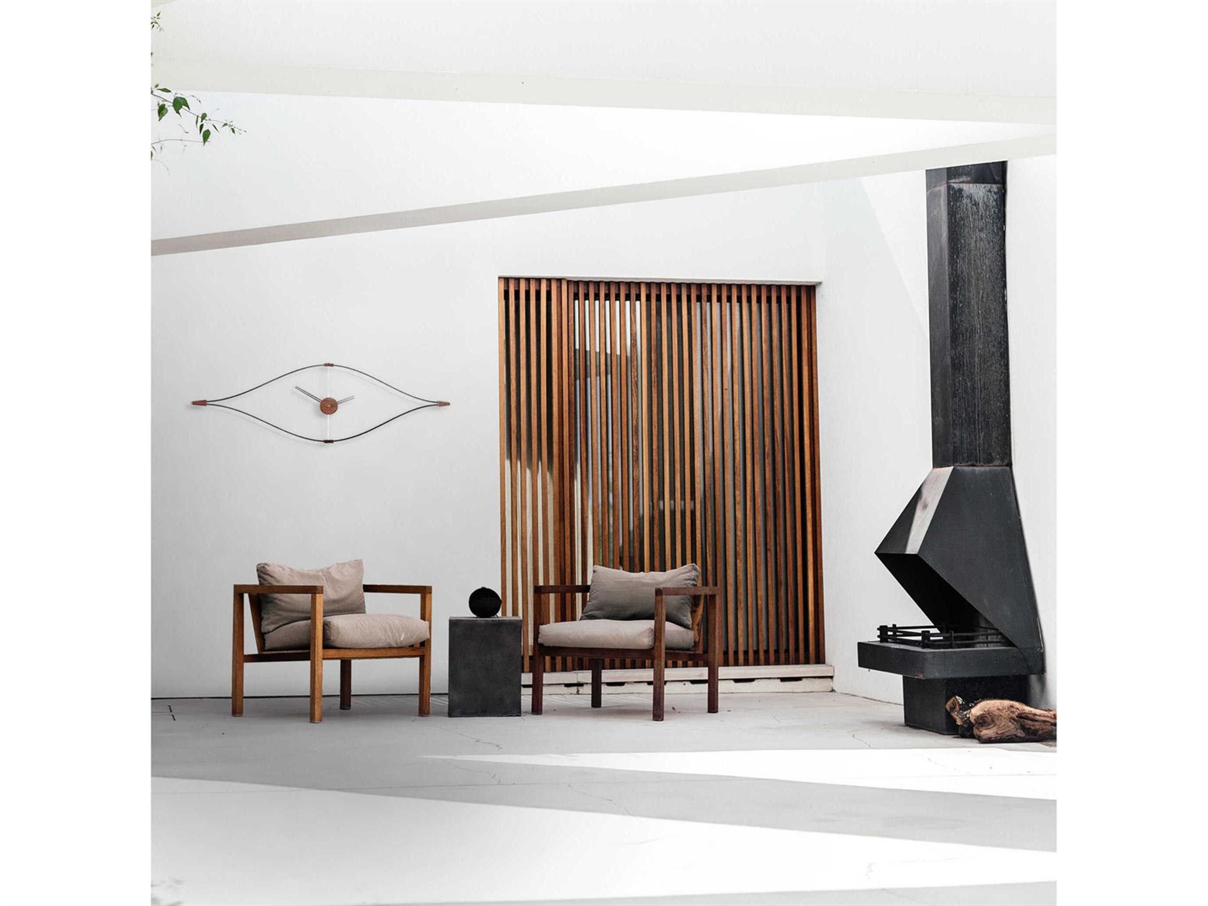 Nomon Look Black Walnut Polished Brass Wall Clock