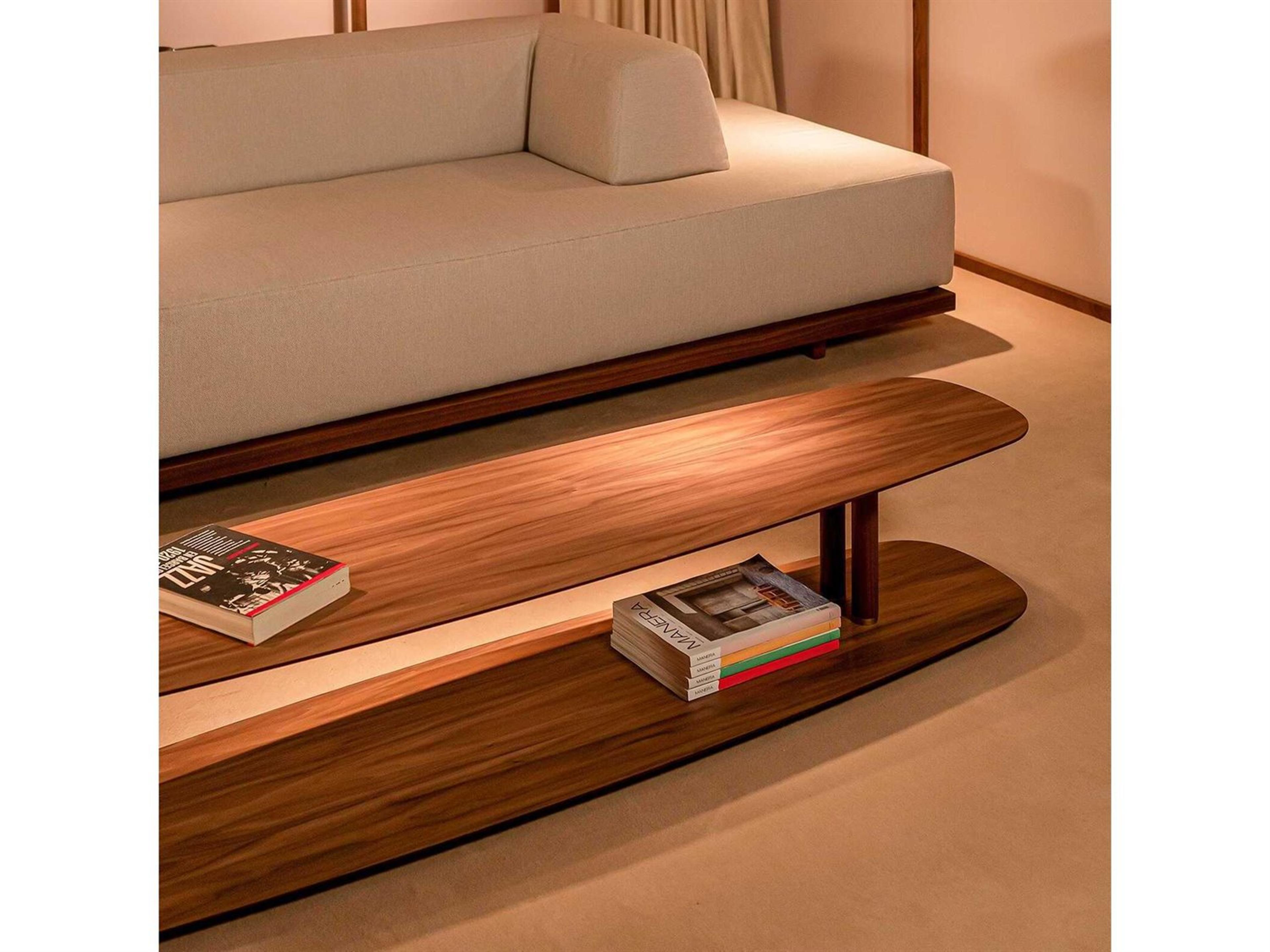 Nomon Axis Oval Wood Walnut Brass Coffee Table