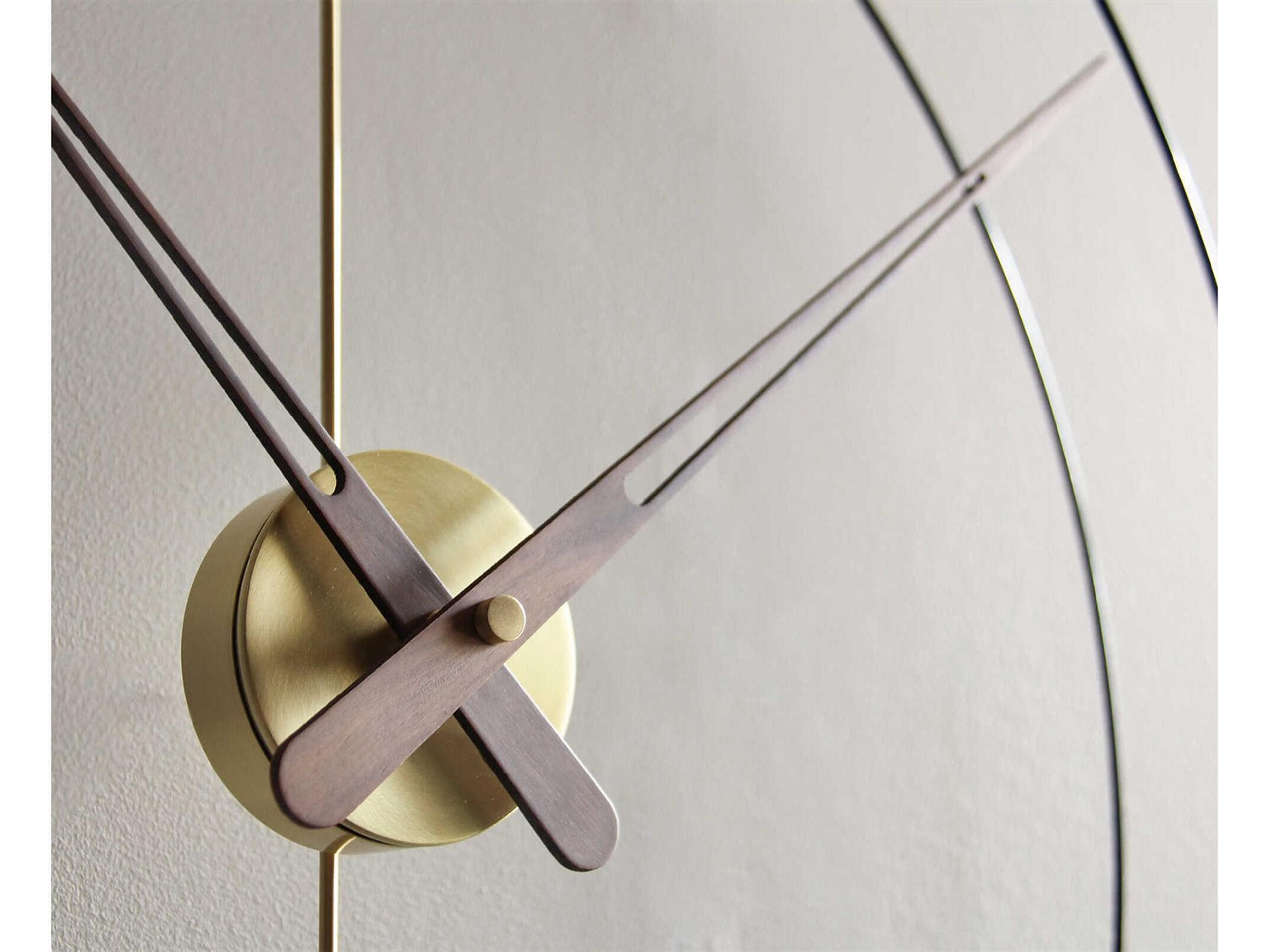 Nomon Mini Barcelona Black Walnut Polished Brass Wall Clock