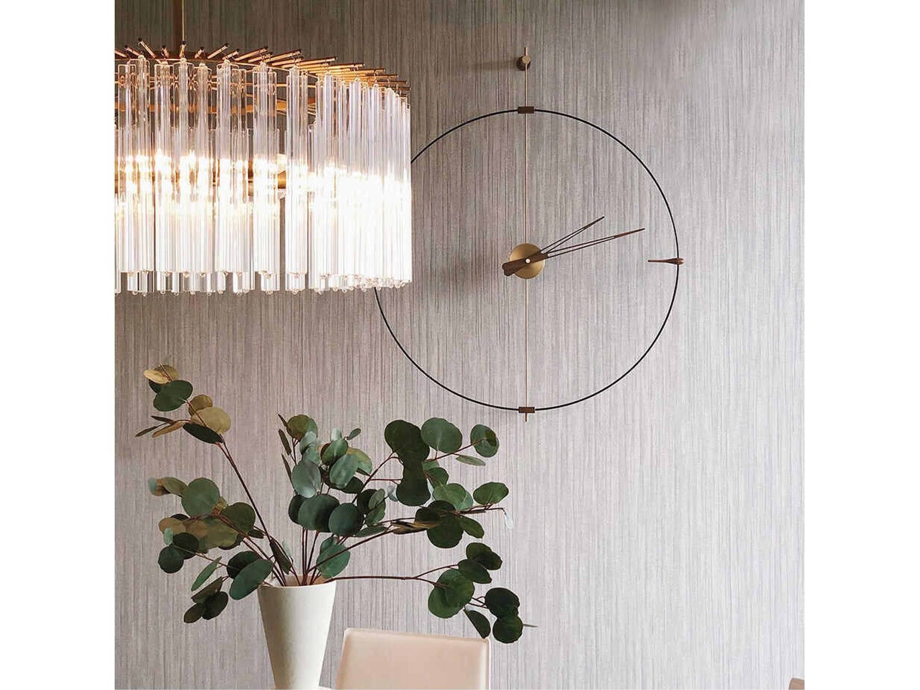 Nomon Mini Bilbao Black Walnut Polished Brass Wall Clock