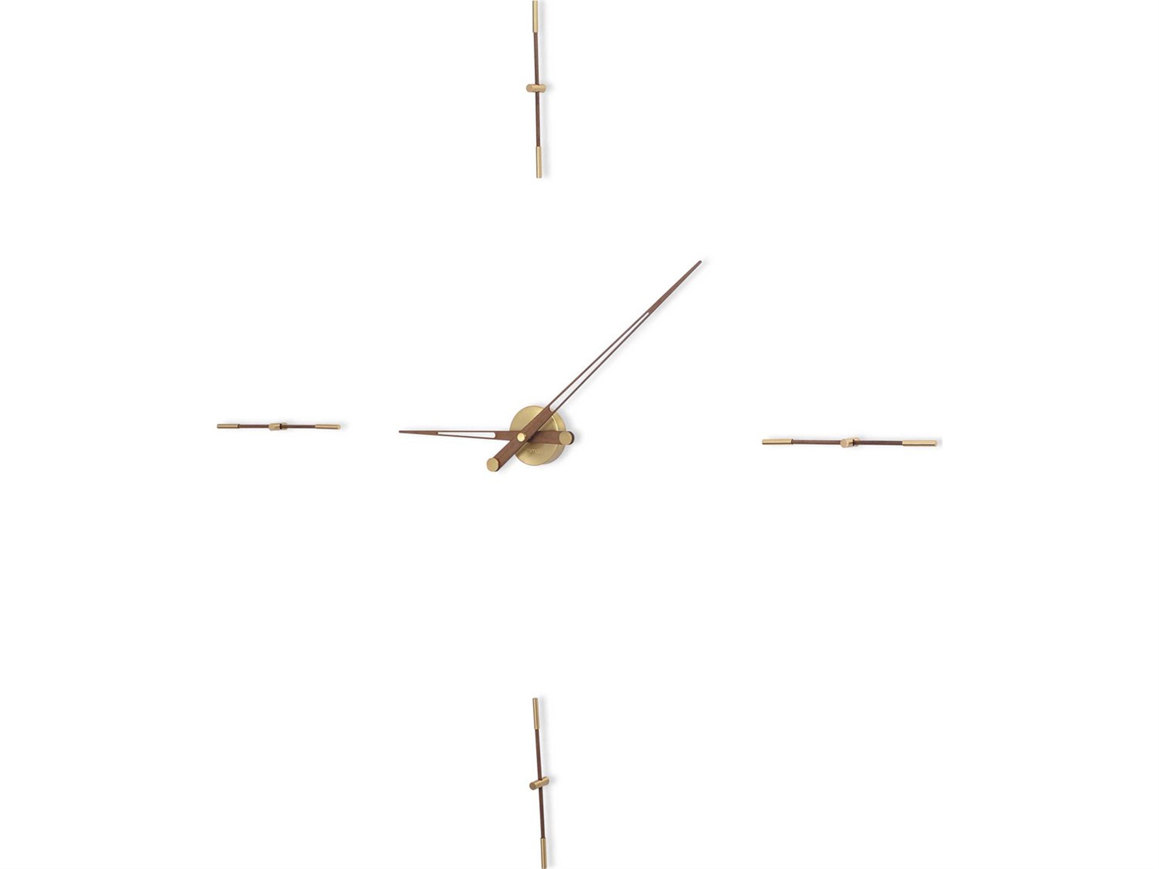 Merlin Polished Brass Walnut Wall Clock