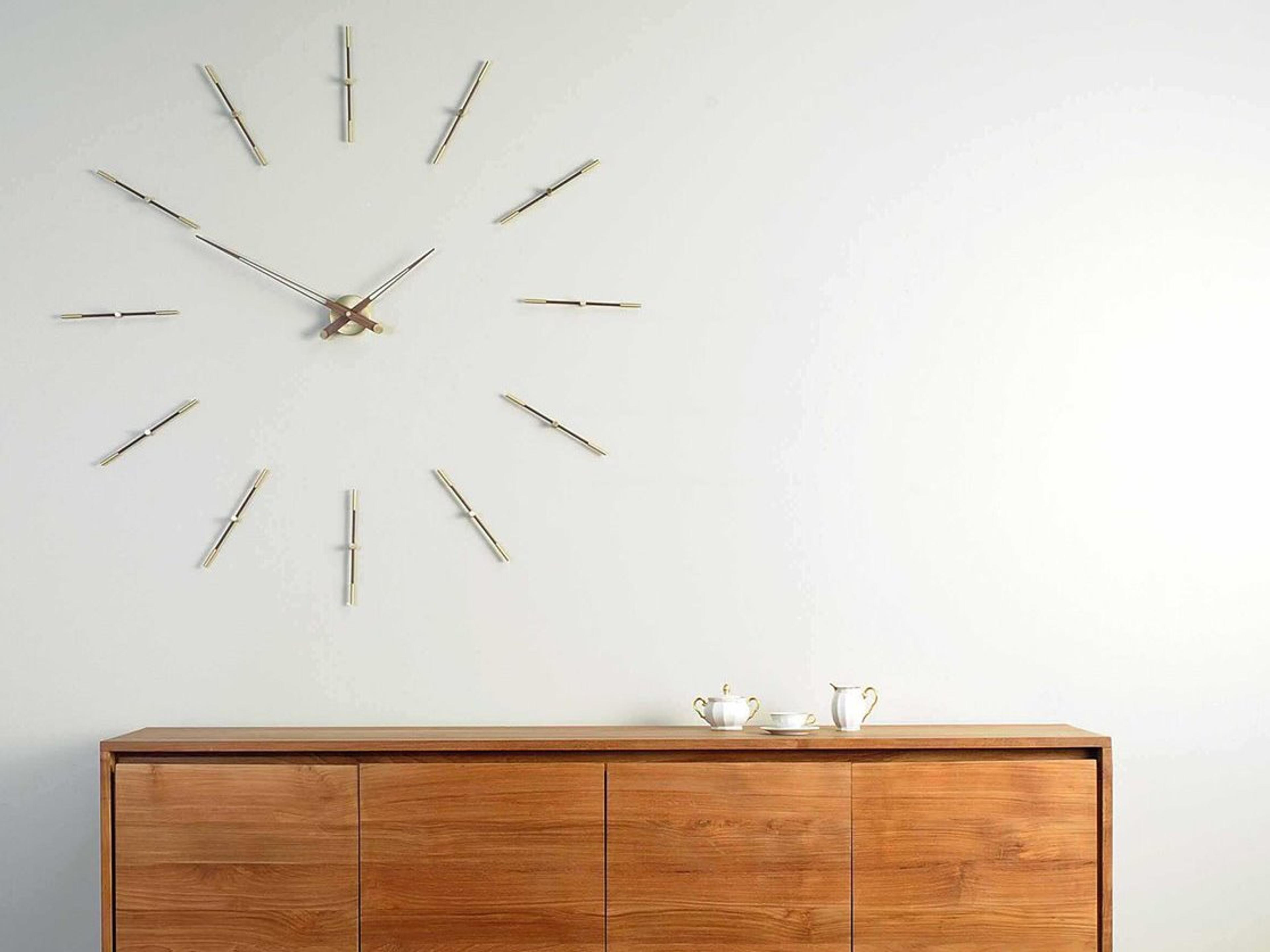 Nomon Merlin Polished Brass Walnut Wall Clock
