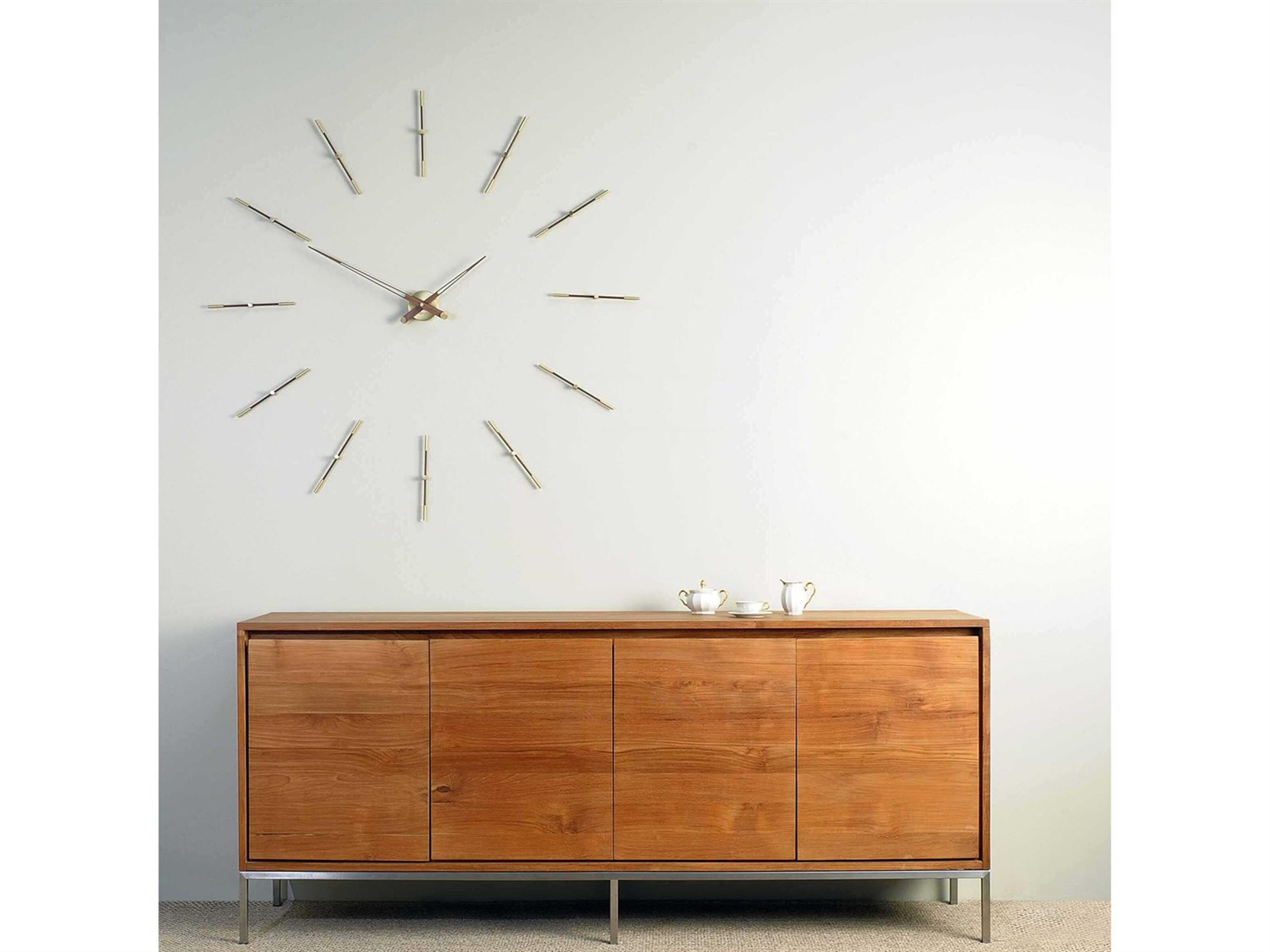 Nomon Merlin Polished Brass Walnut Wall Clock