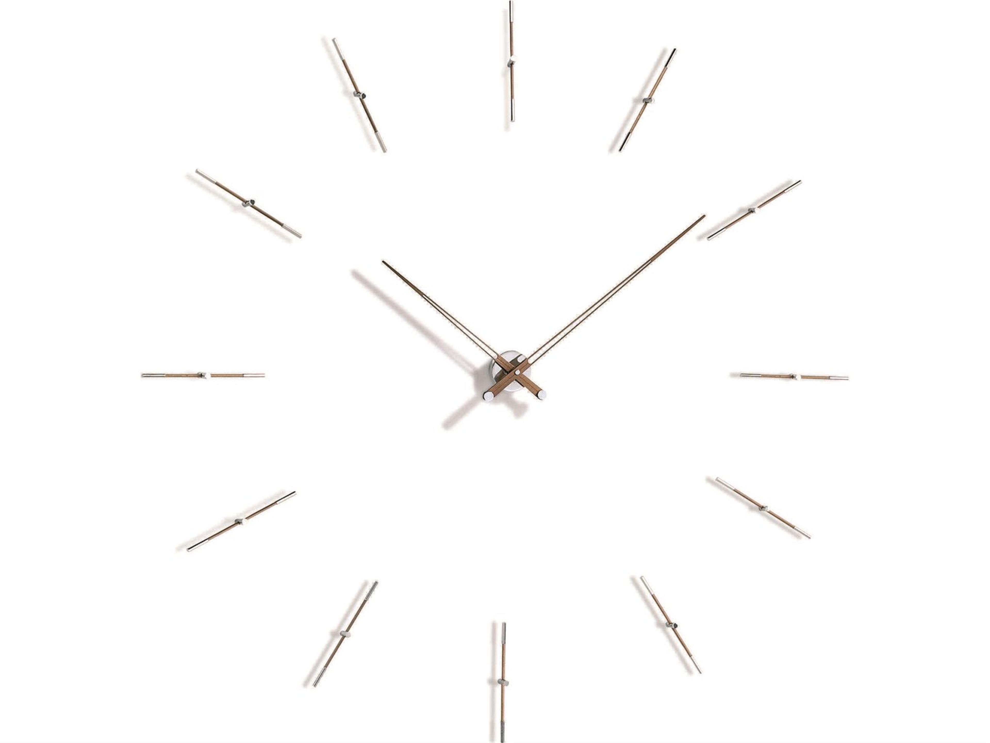 Merlin Chrome Walnut Wall Clock