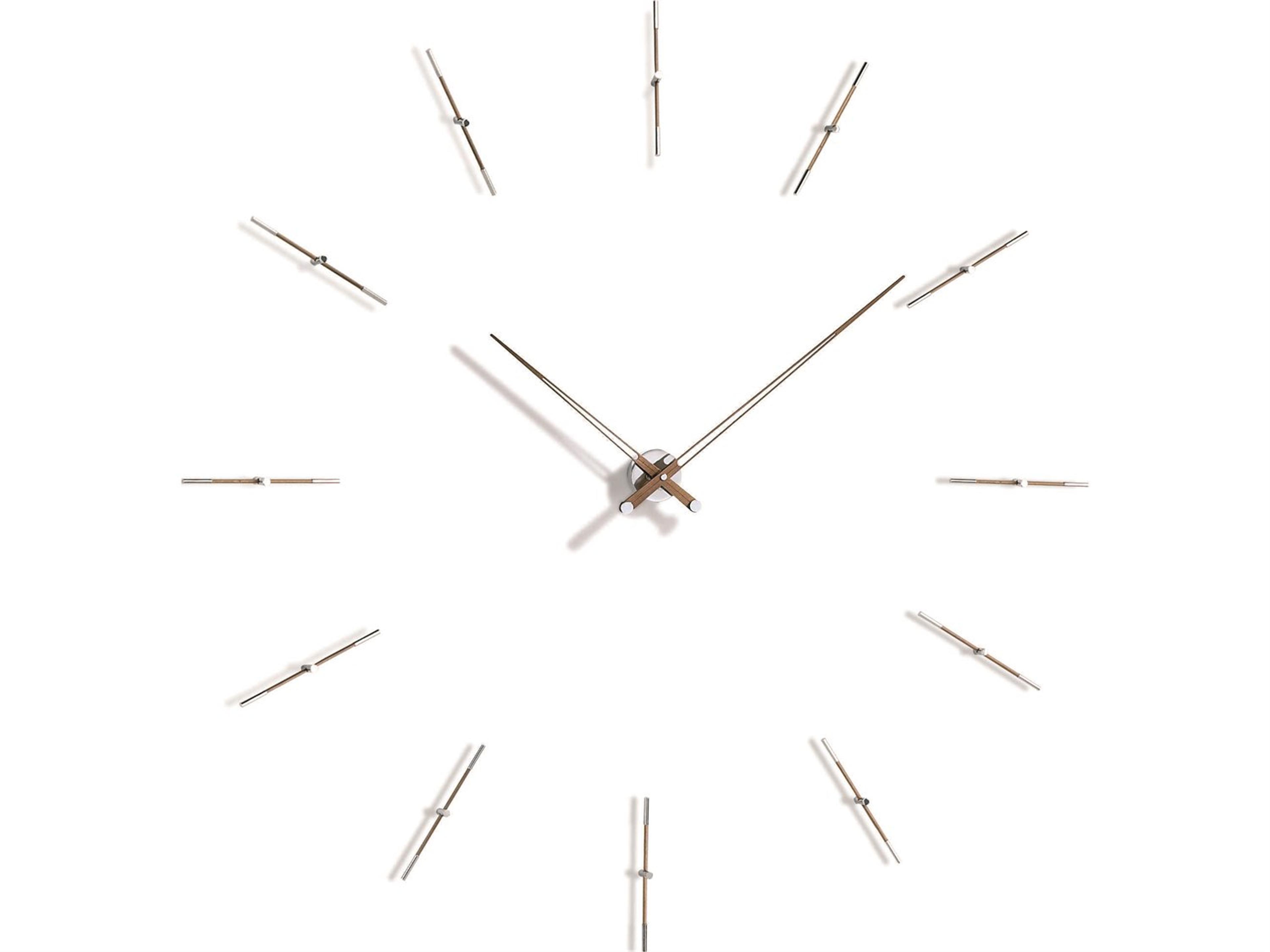 Merlin Chrome Walnut Wall Clock