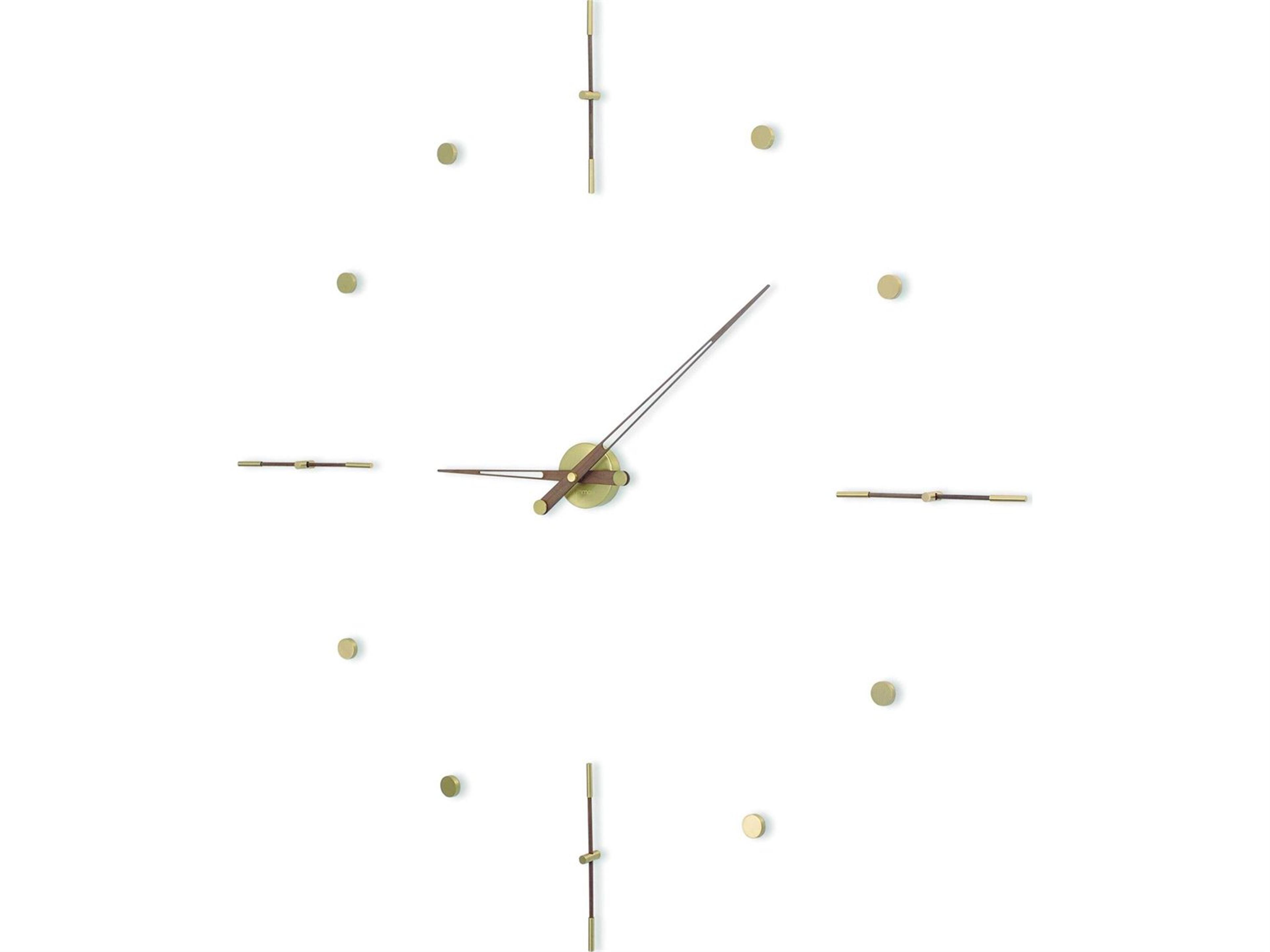 Nomon Mixto Polished Brass Walnut Wall Clock