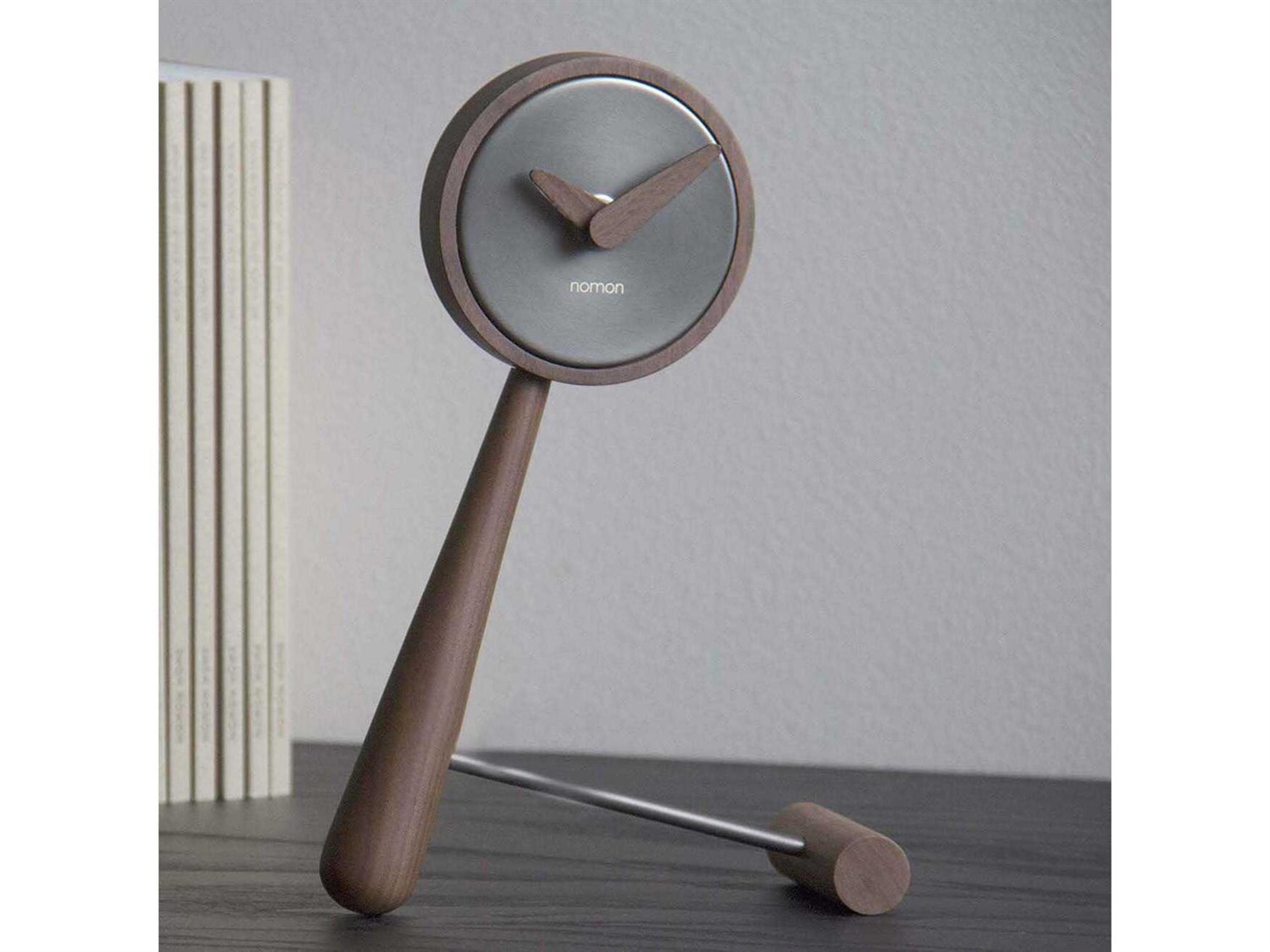 Nomon Mini Puntero Graphite Walnut Clock
