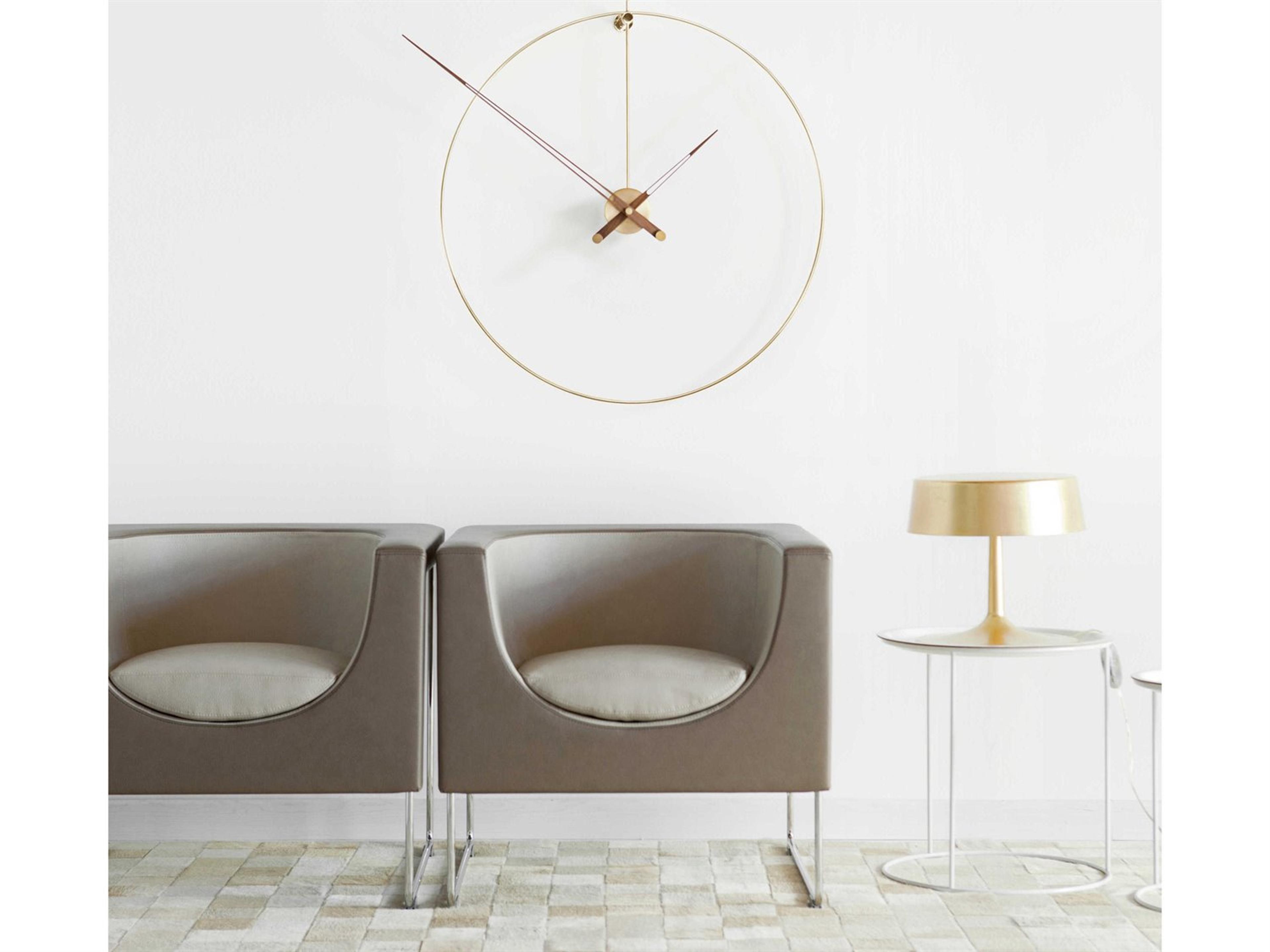 Nomon Anda Polished Brass Walnut Wall Clock