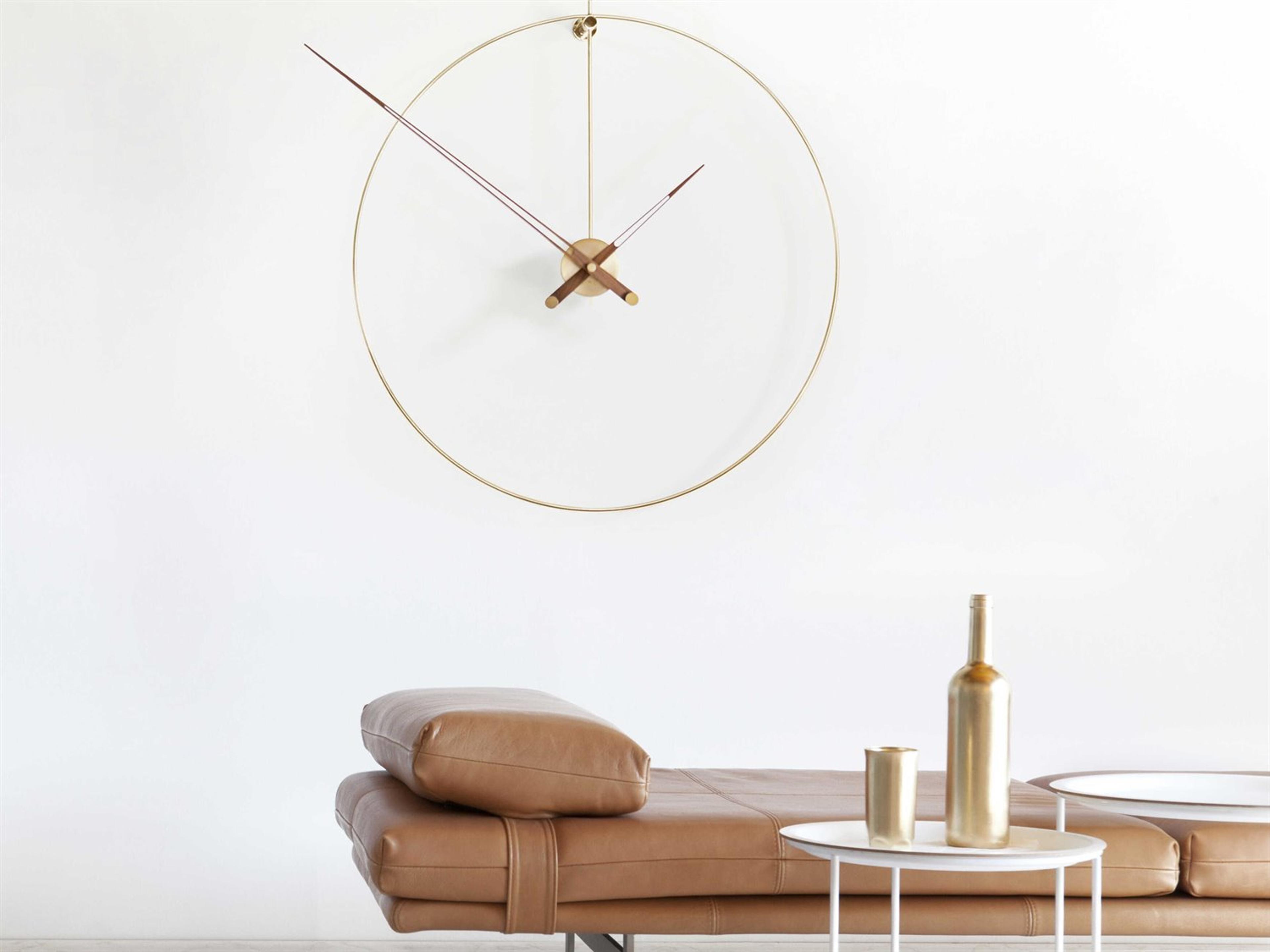 Nomon Anda Polished Brass Walnut Wall Clock