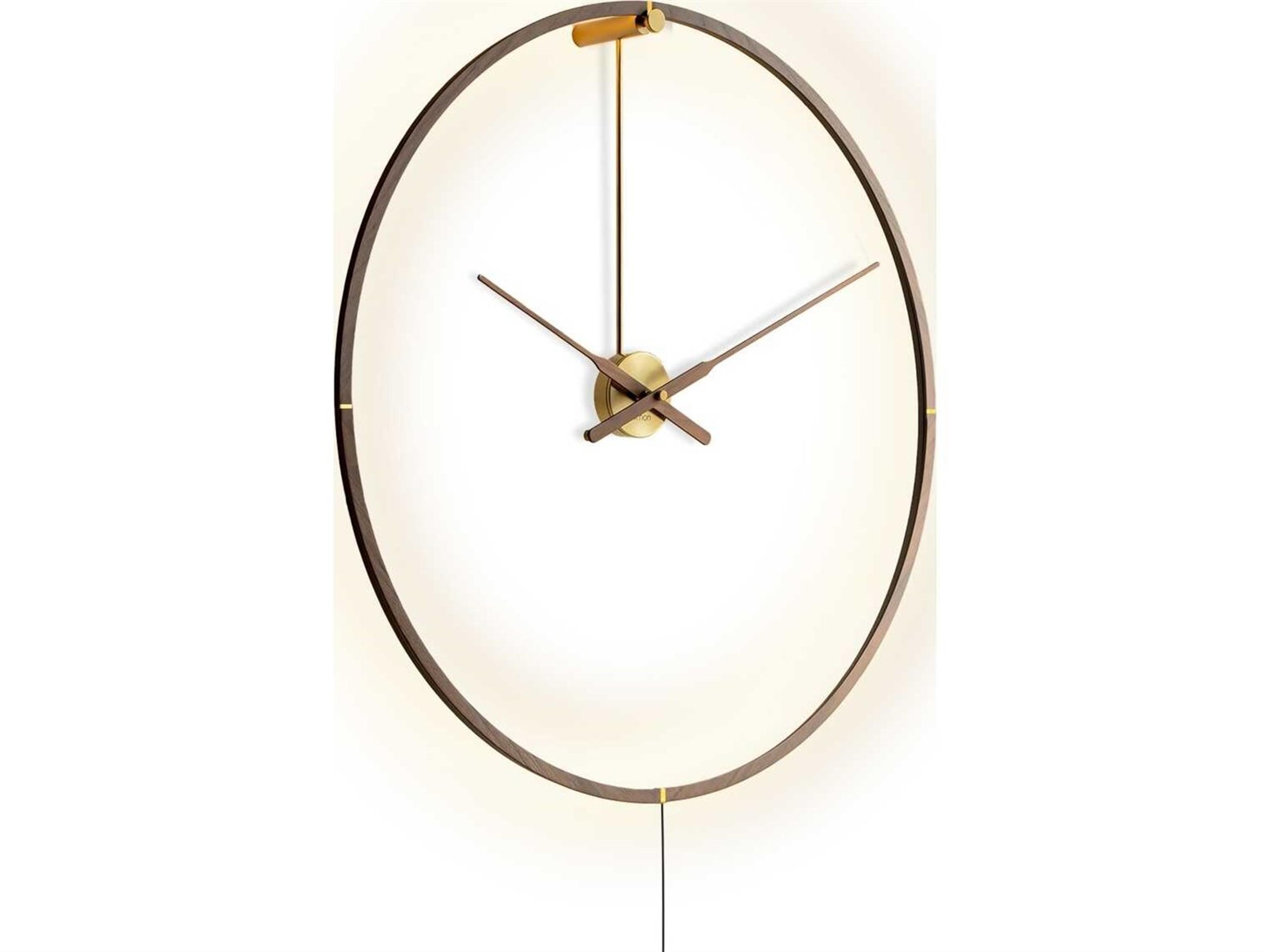 Ombra Brass Walnut Wall Clock