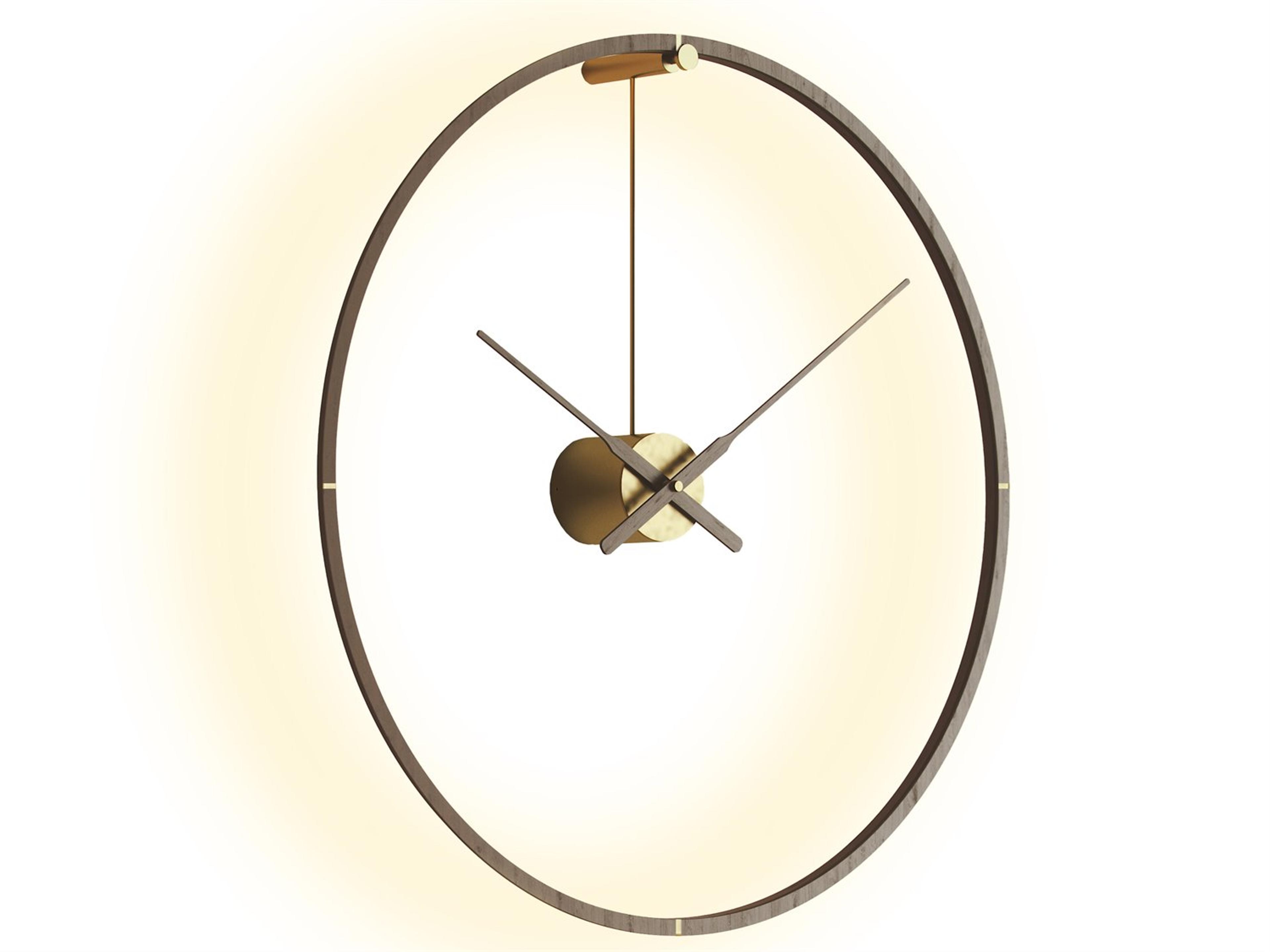 Ombra Brass Walnut Wall Clock