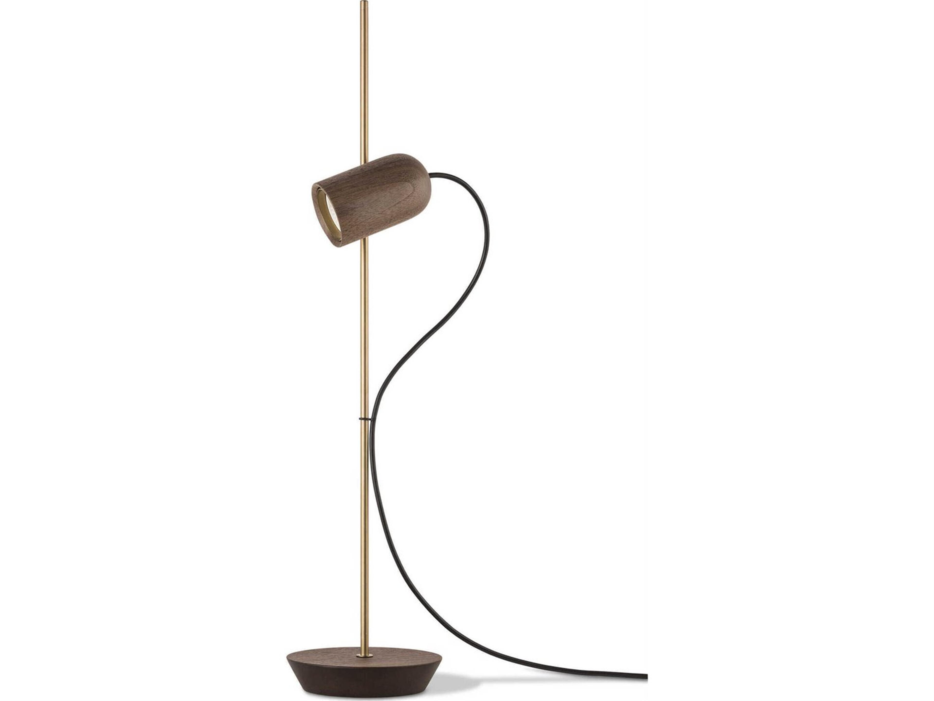 Onfa Walnut Wood Brass Buffet Lamp