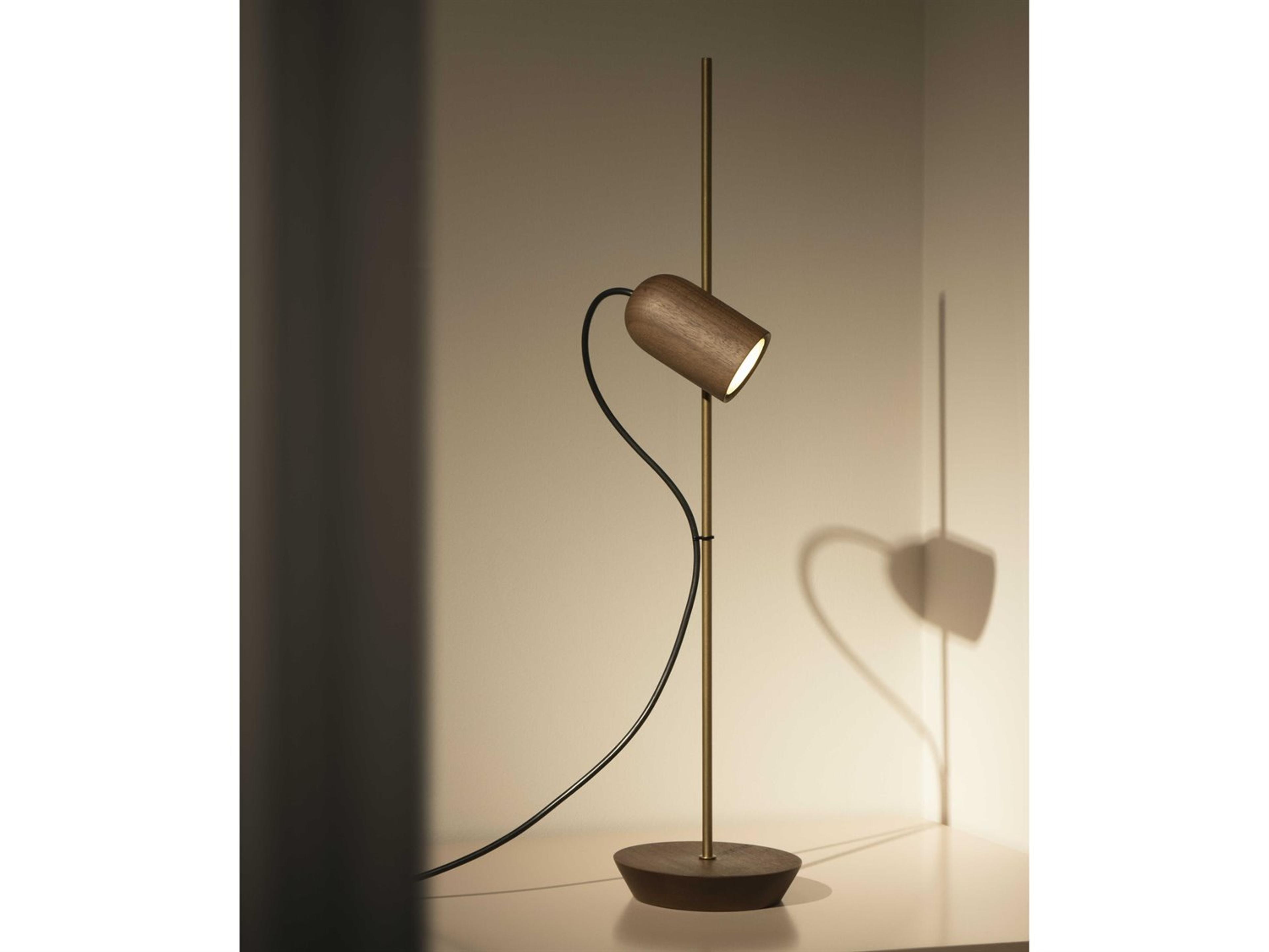Nomon Onfa Walnut Wood Brass Buffet Lamp
