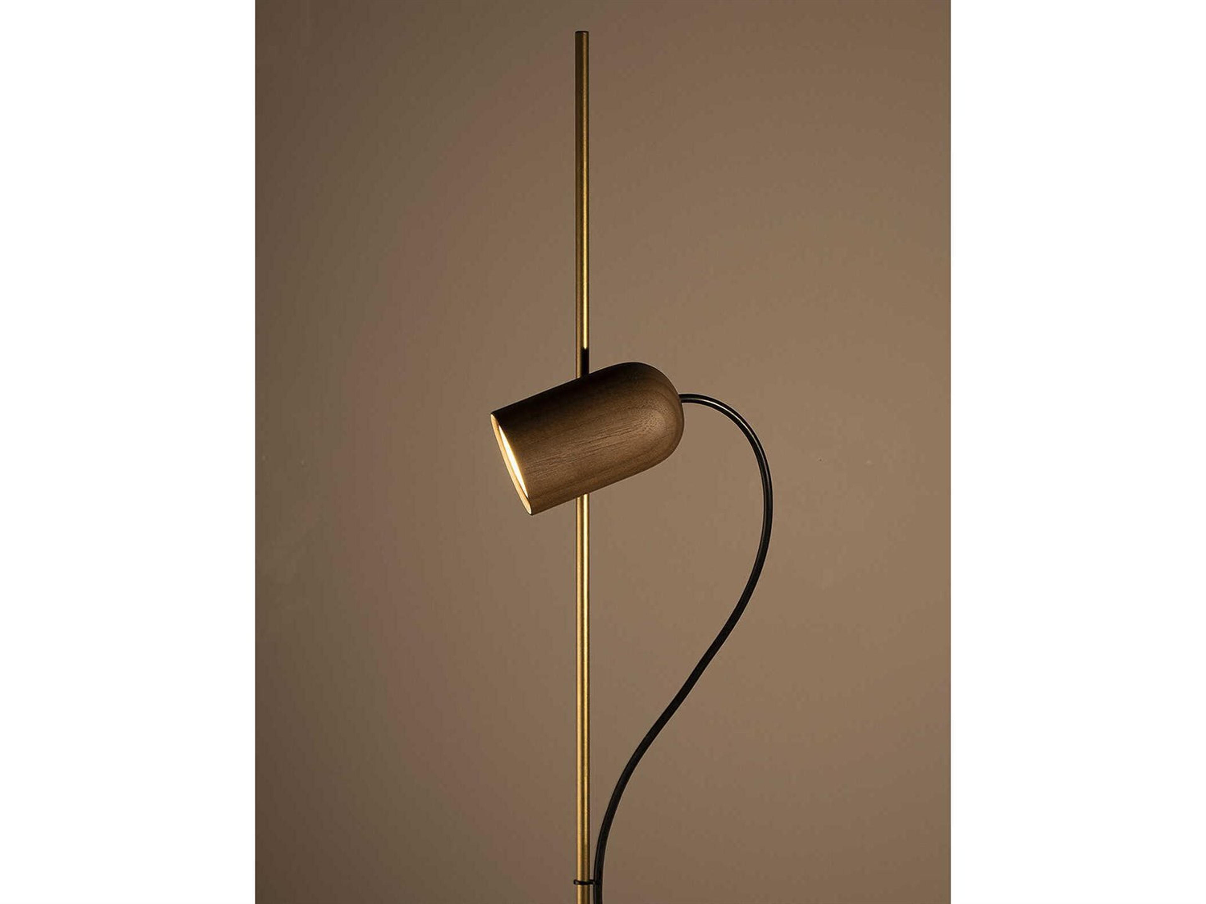 Nomon Onfa Walnut Wood Brass Floor Lamp