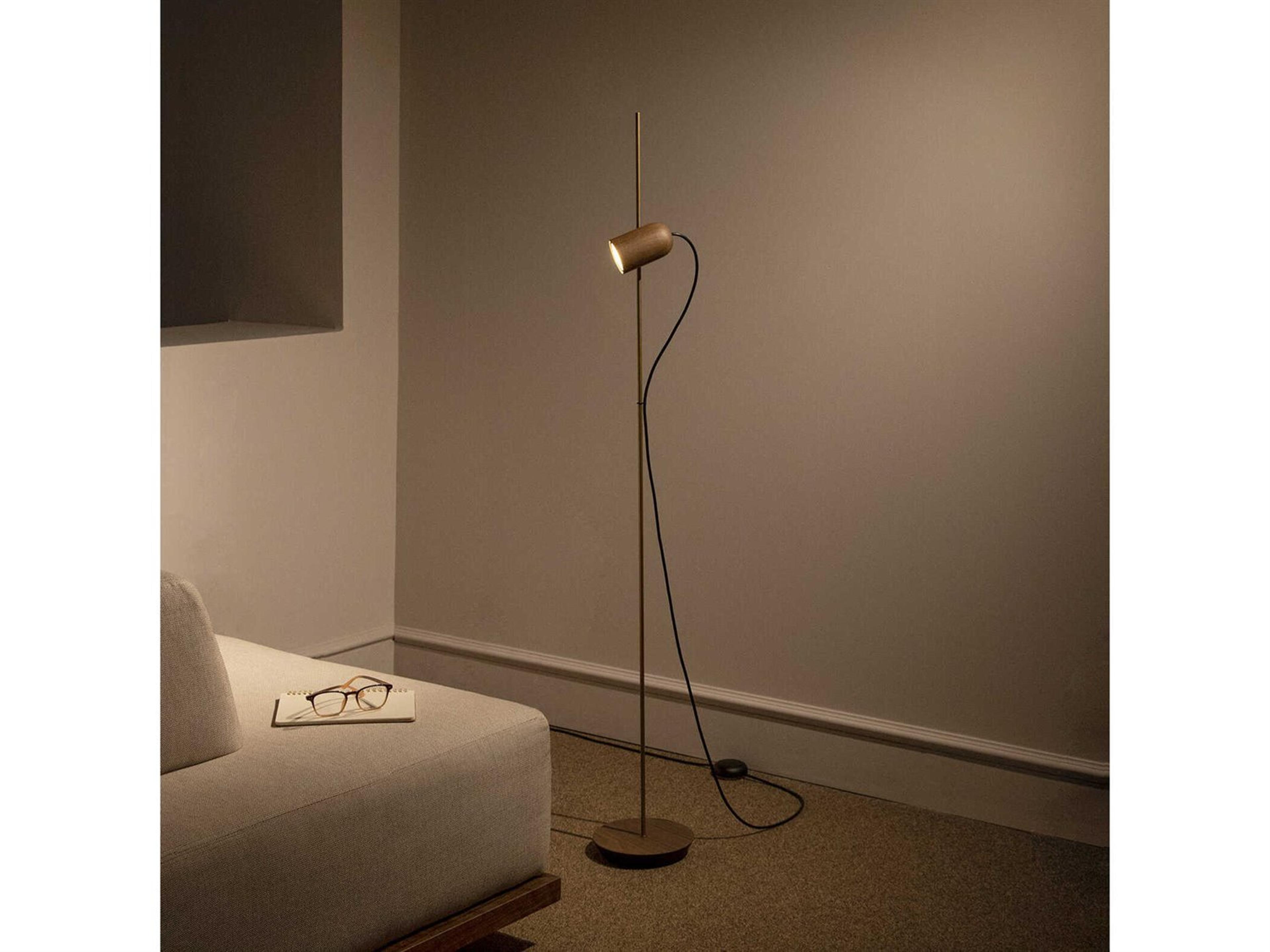 Nomon Onfa Walnut Wood Brass Floor Lamp