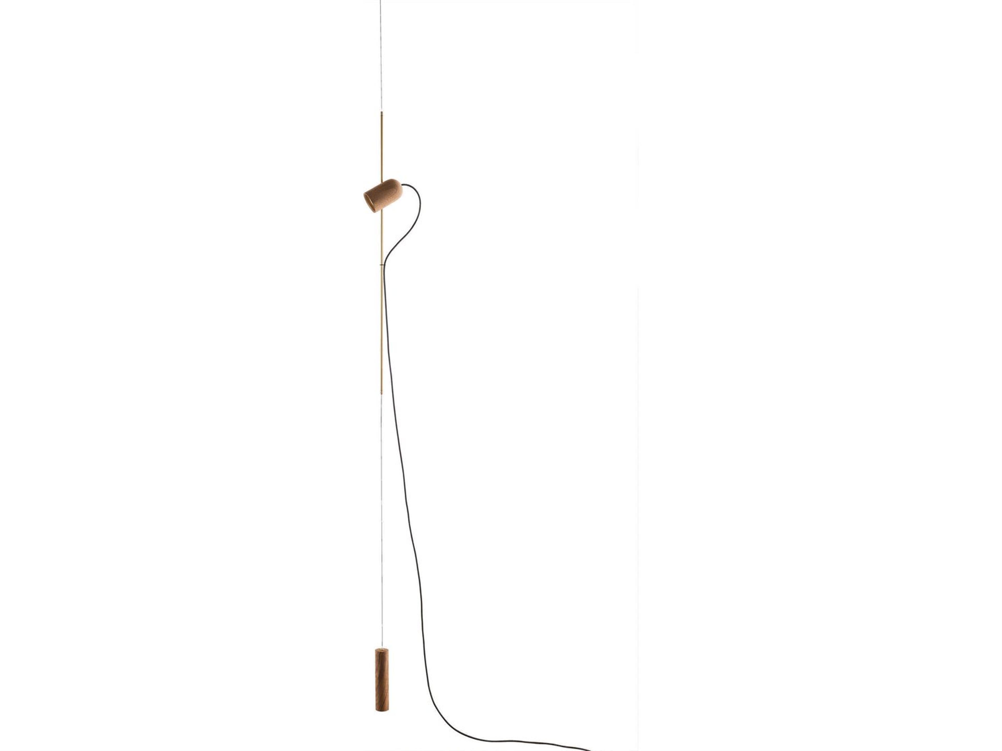 Onfa 1-Light Walnut Wood Brass Linear Mini Pendant