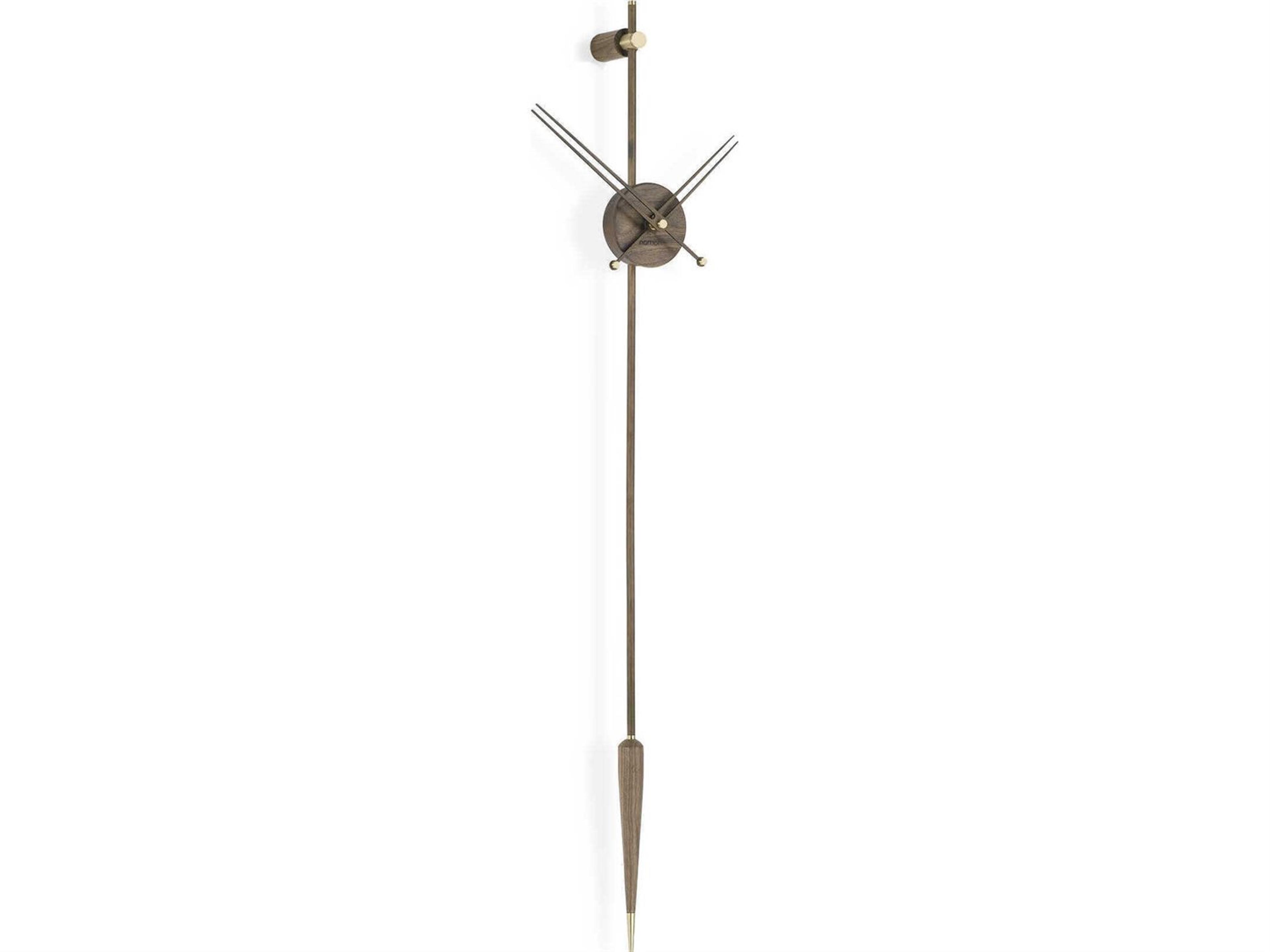Nomon Punto Y Coma Walnut Polished Brass Wall Clock