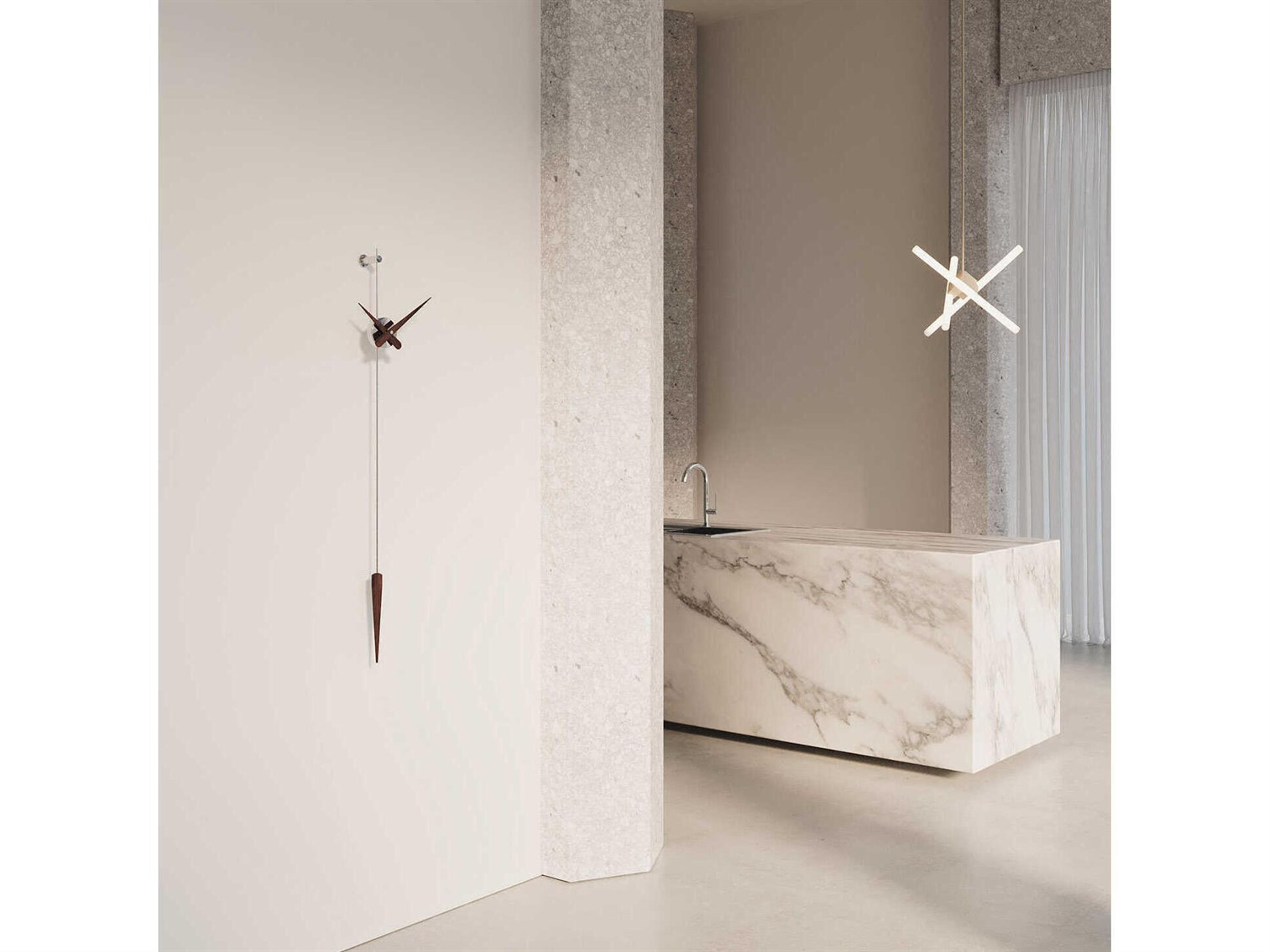 Nomon Punto Y Coma Chrome Walnut Wall Clock