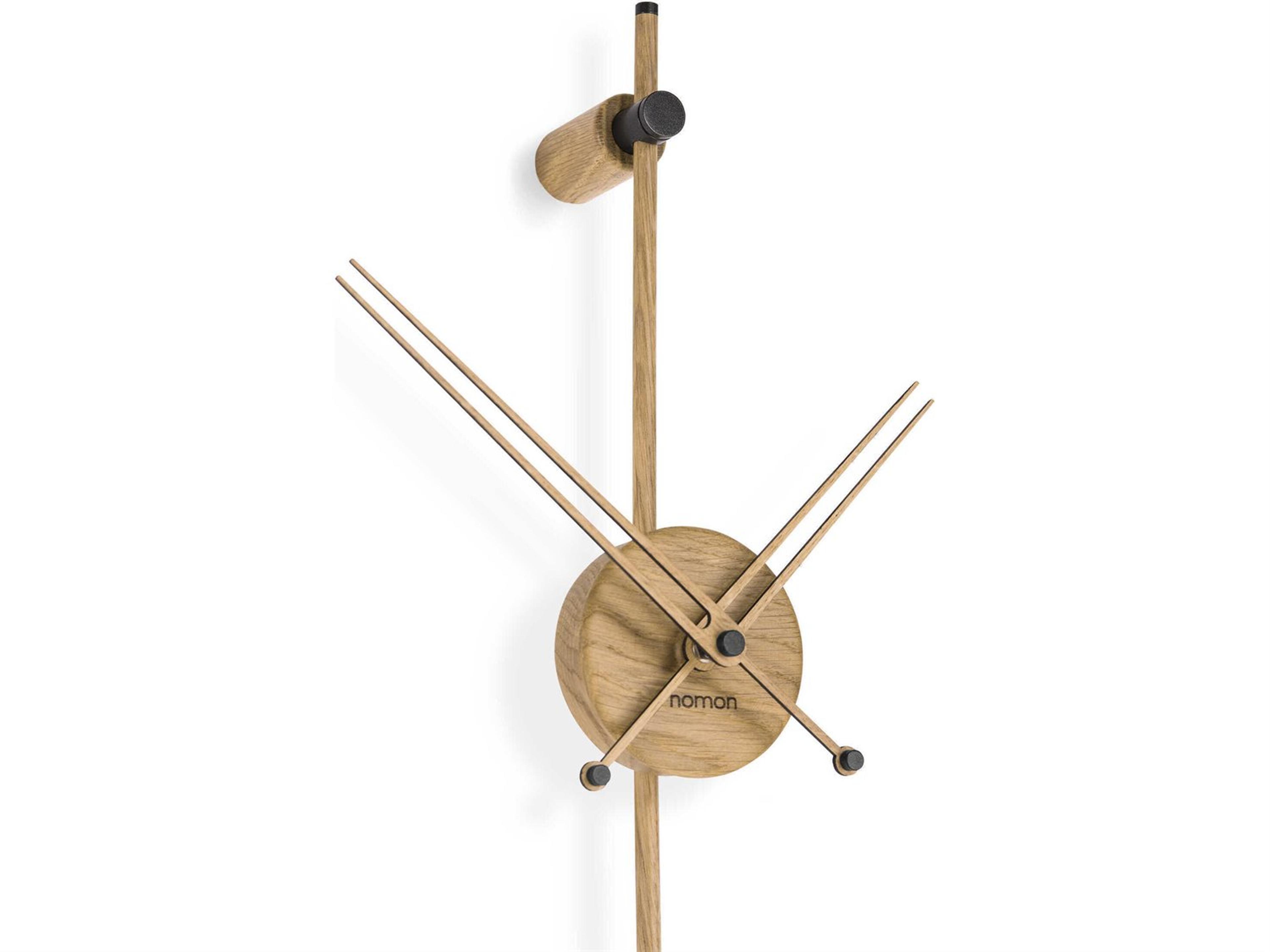 Nomon Punto Y Coma Oak Graphite Wall Clock