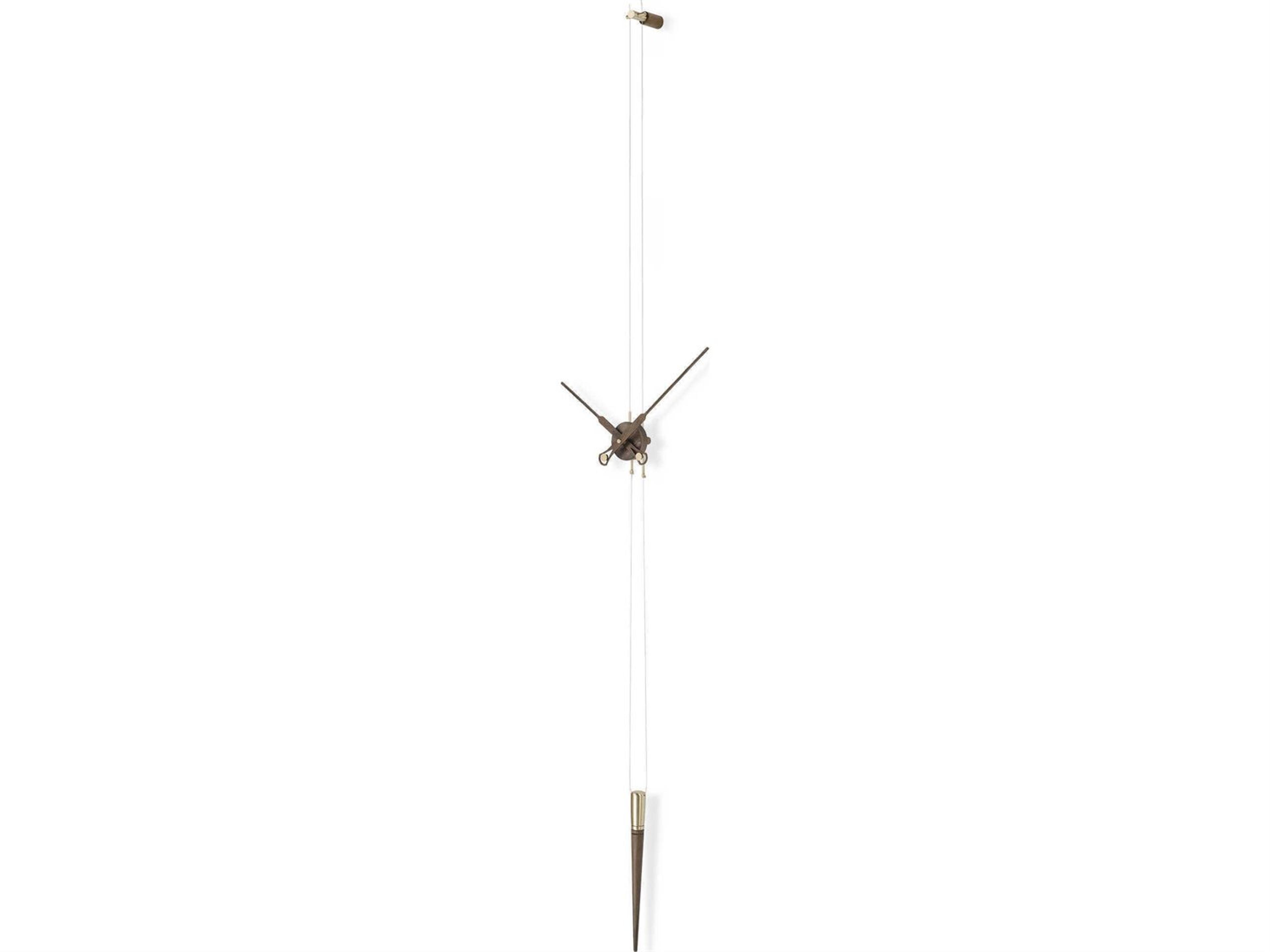 Pendulo Walnut Polished Brass Wall Clock