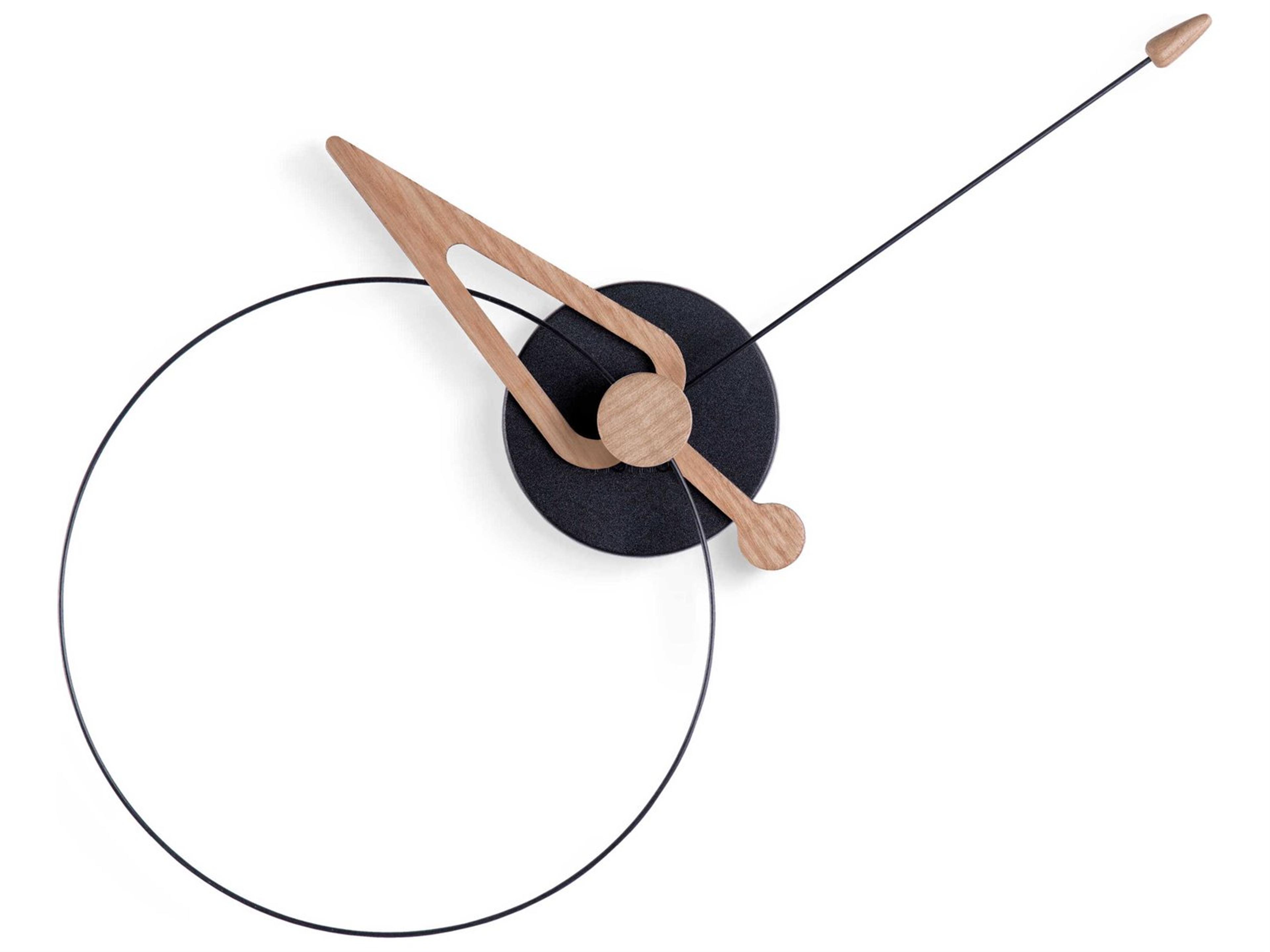 Pico Wall Clock Oak and Black Minimalist