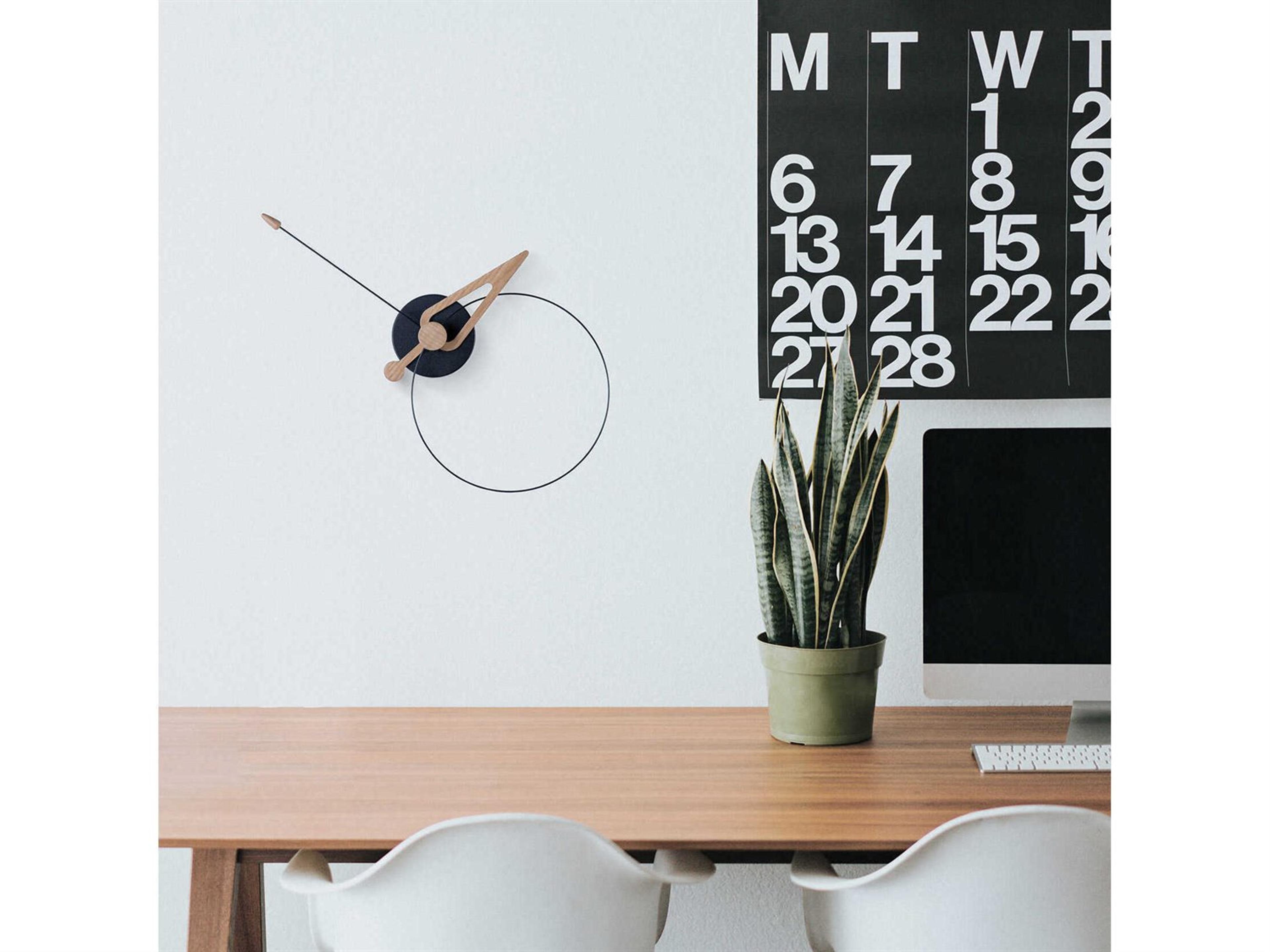 Nomon Pico Black Oak Wall Clock