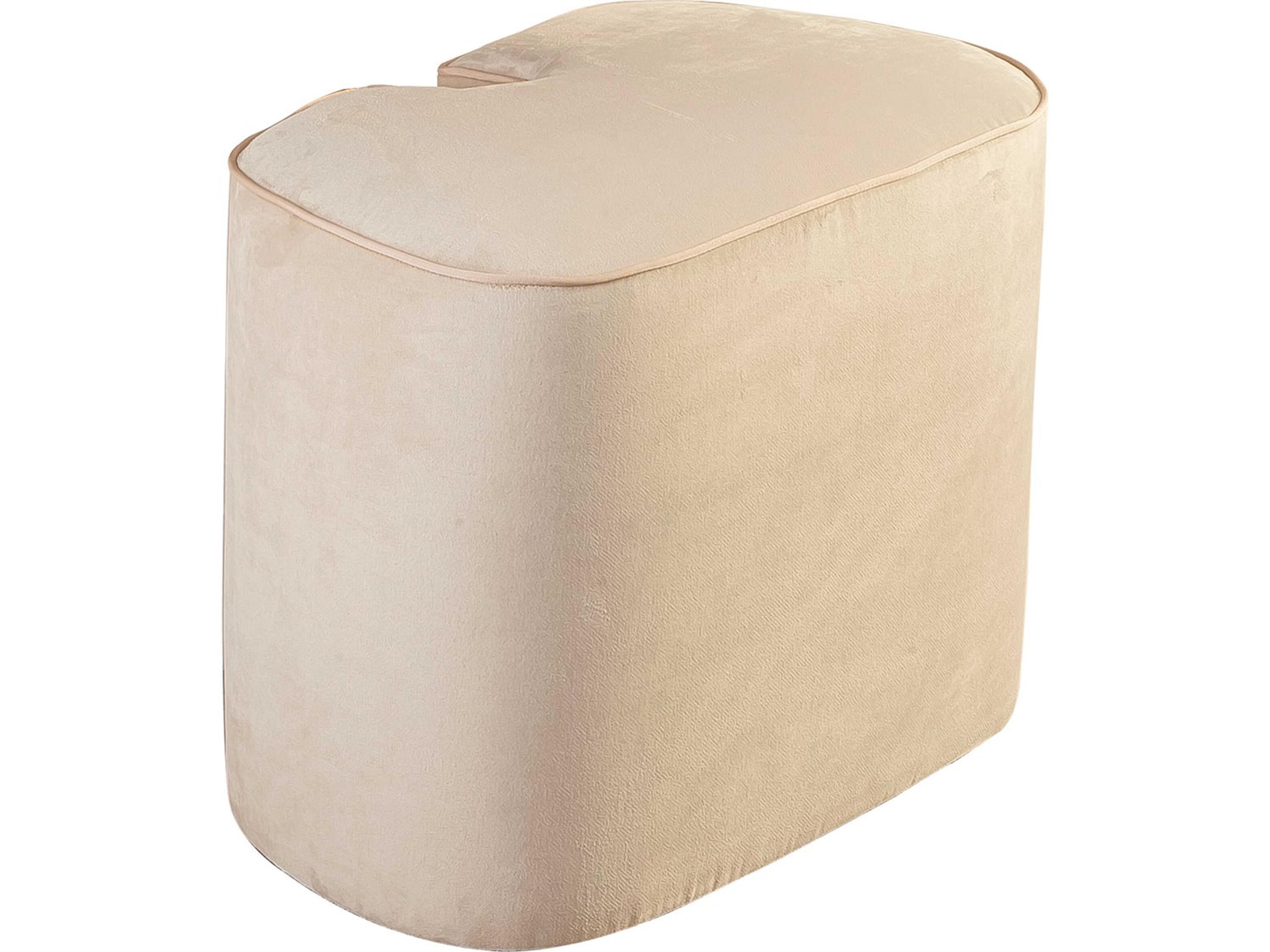 Blush Pink Velvet Upholstered Ottoman