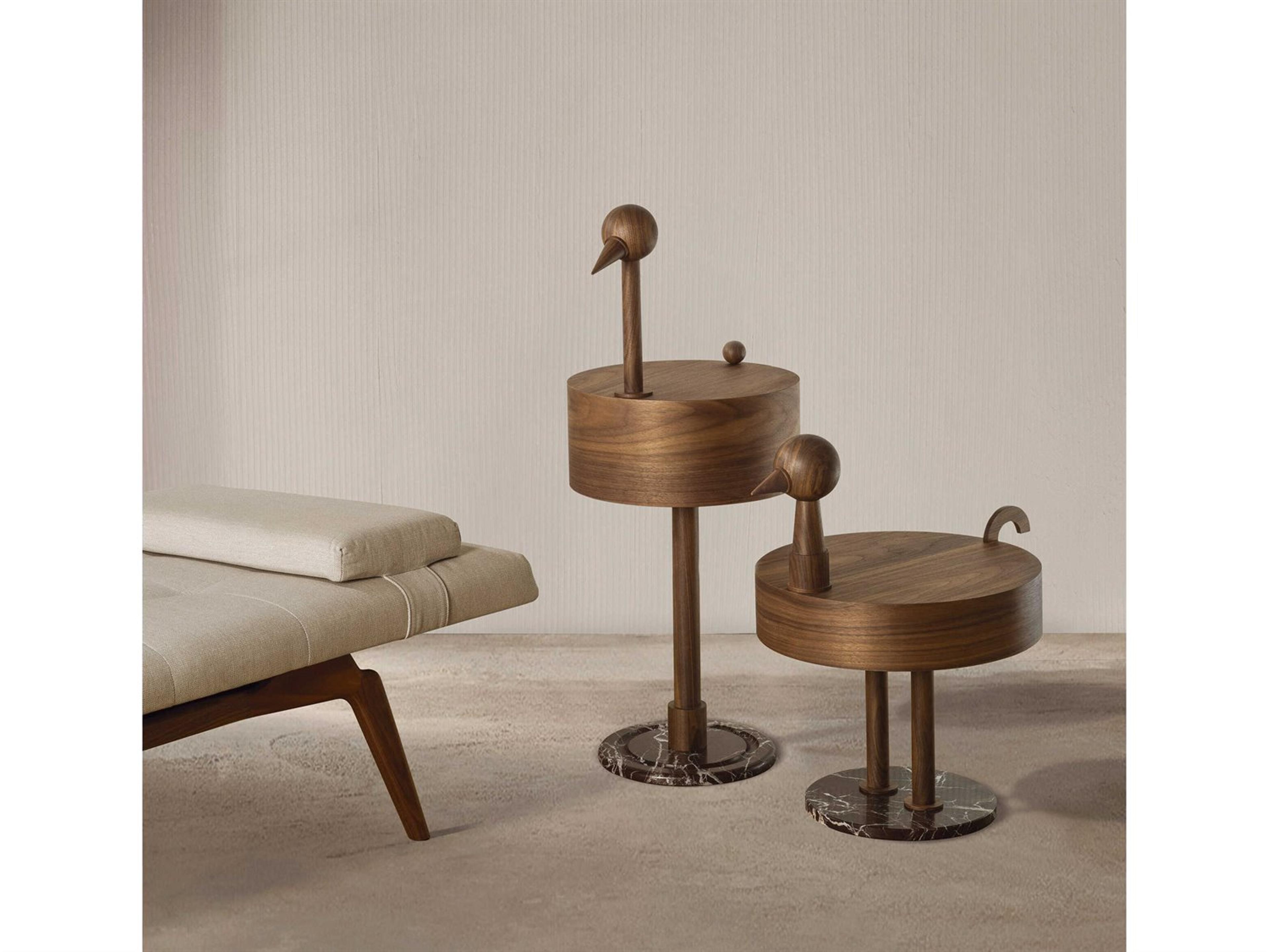 Nomon Rara Round Wood Walnut End Table