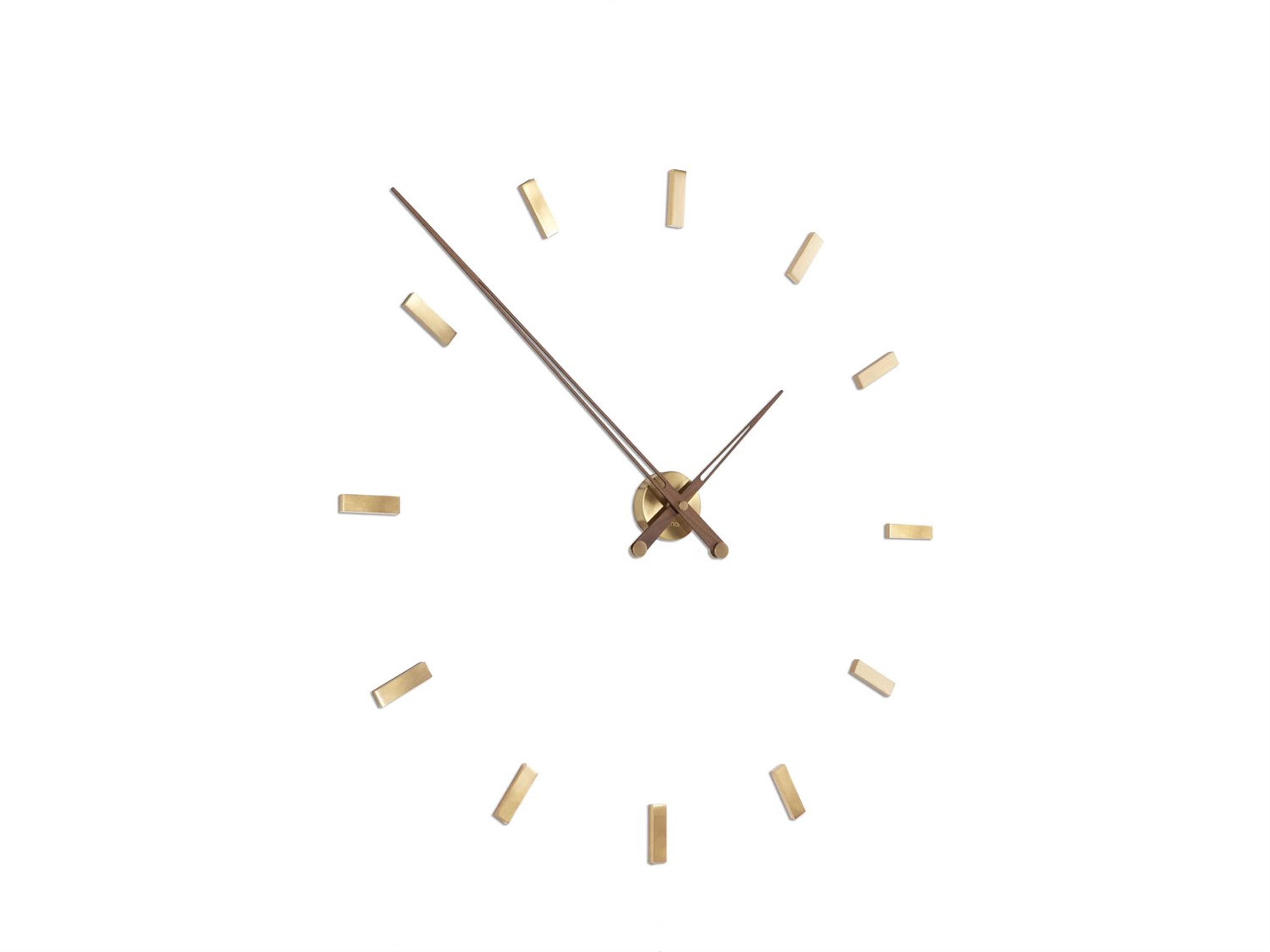 Tacon Polished Brass Walnut Wall Clock