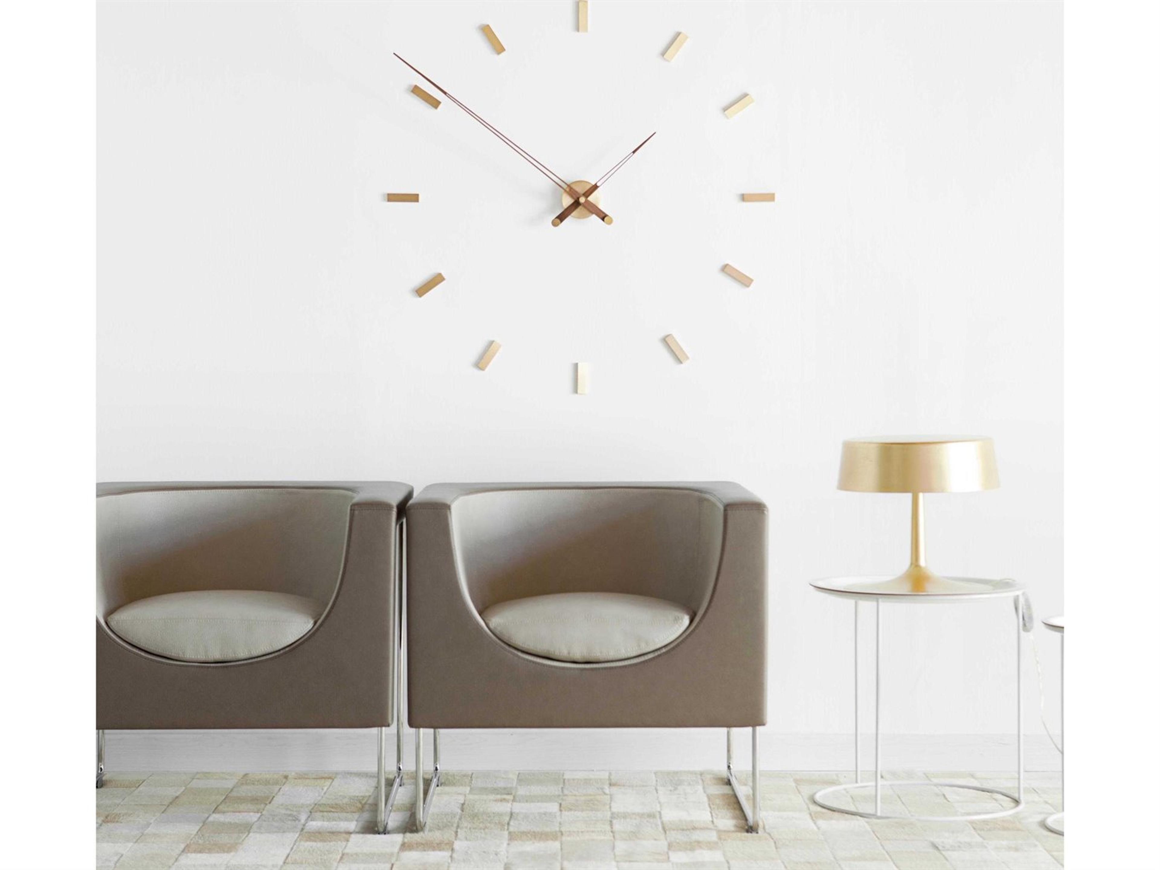 Nomon Tacon Polished Brass Walnut Wall Clock