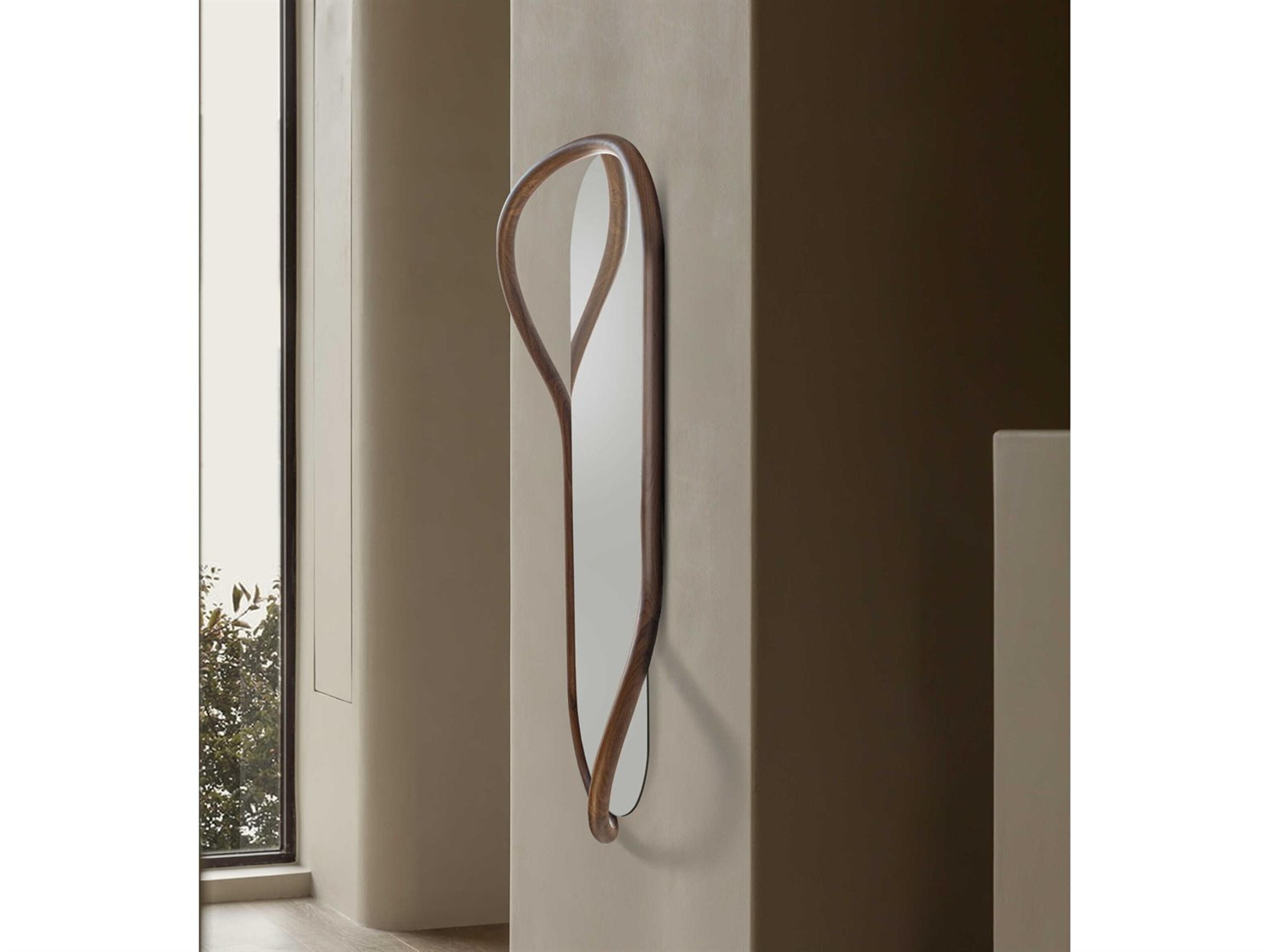 Nomon Unut Walnut Oval Wall Mirror