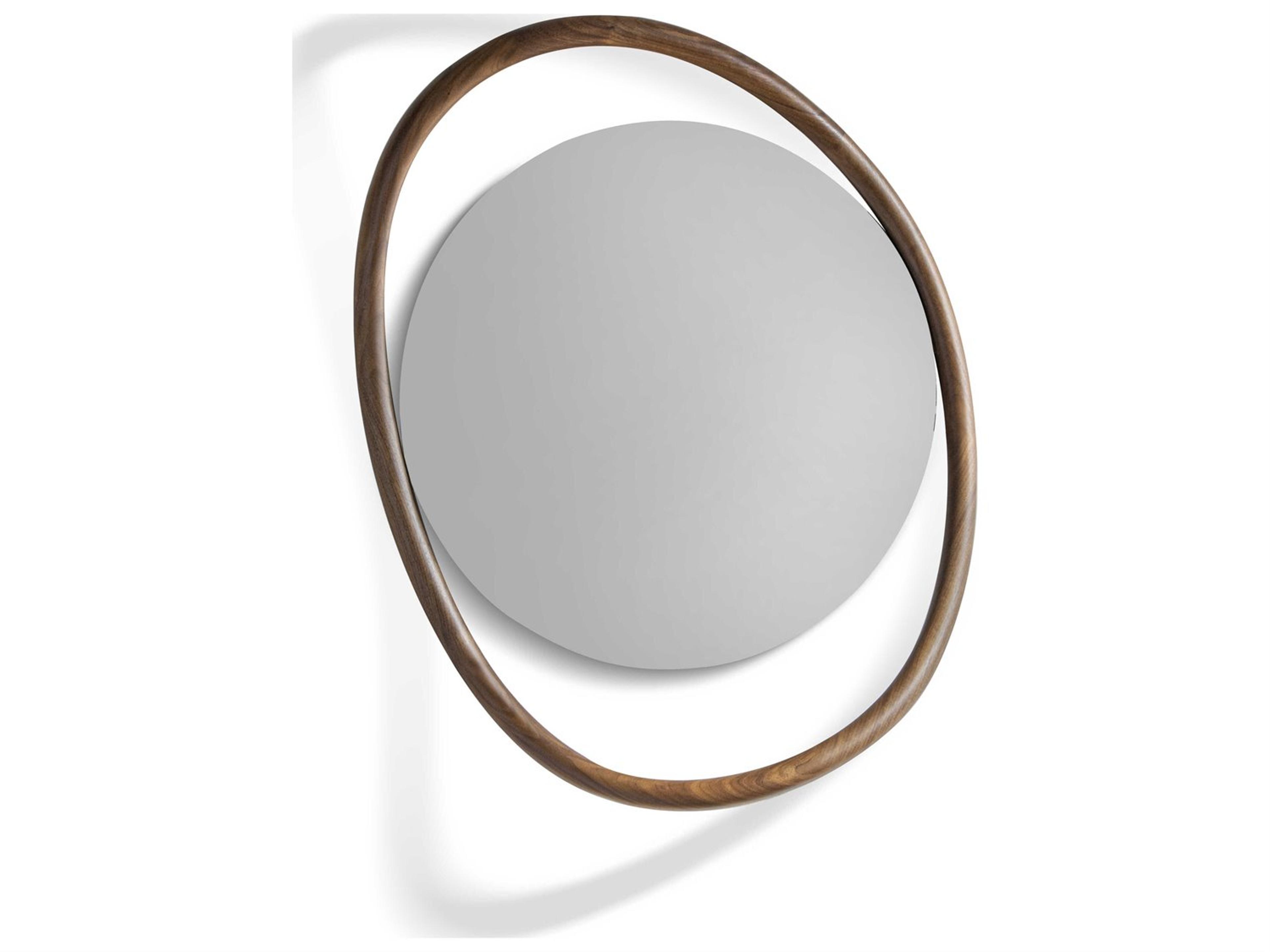 Unut Walnut Round Wall Mirror