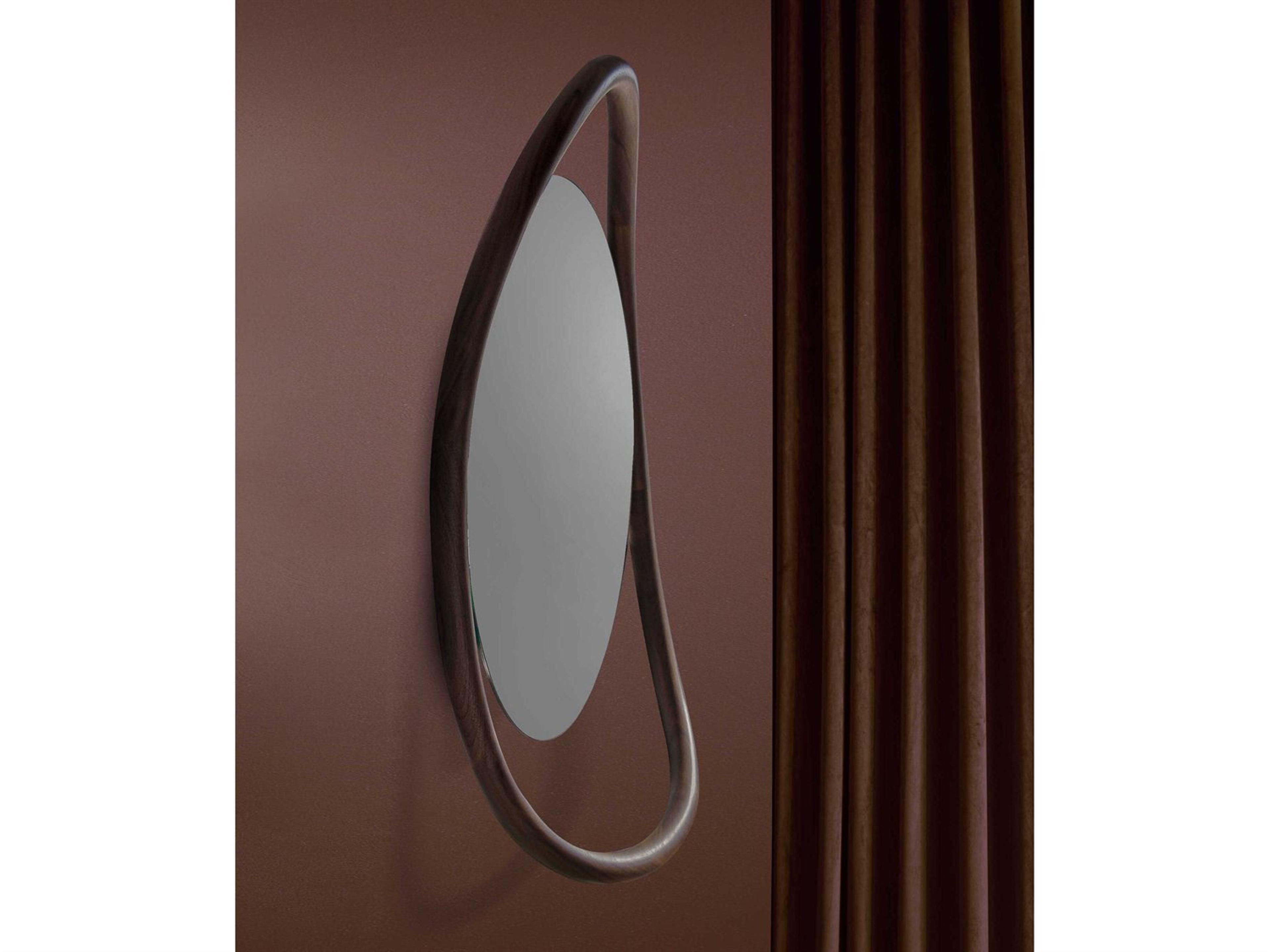 Nomon Unut Walnut Round Wall Mirror